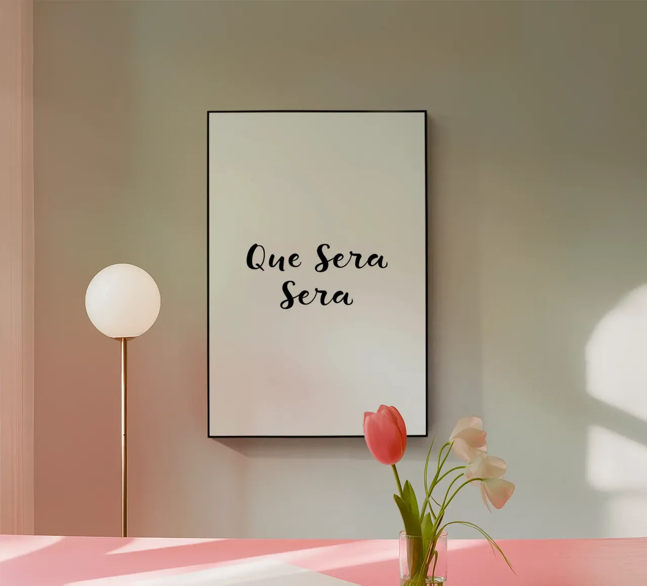 Que Sera, Sera plexiglass da typed