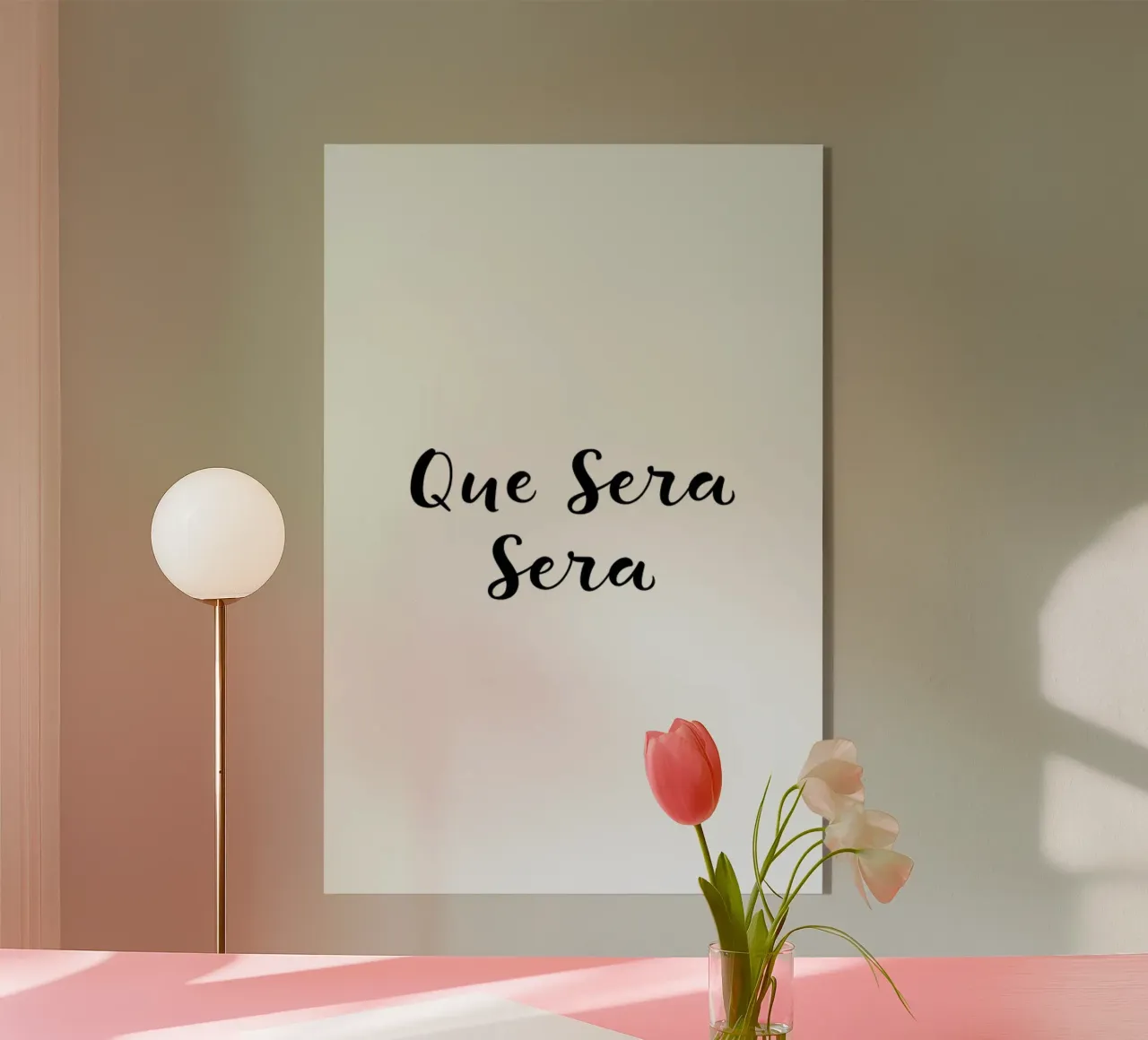 Que Sera, Sera plexiglass da typed
