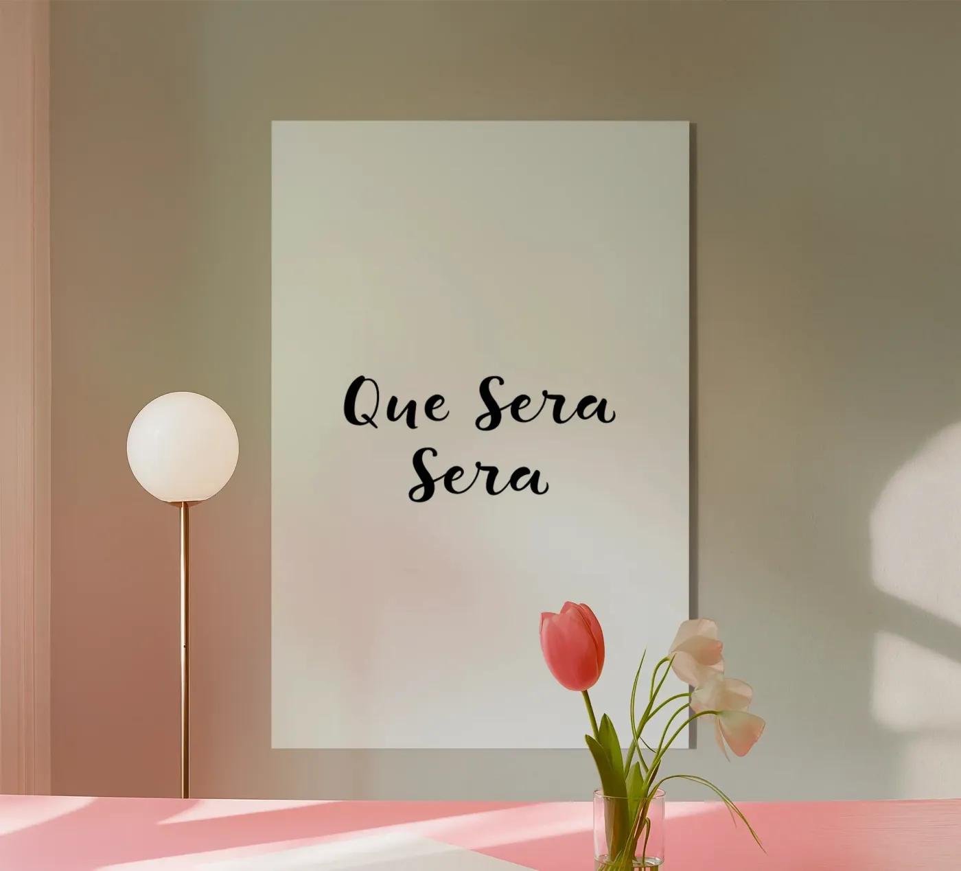 Que Sera, Sera plexiglass da typed