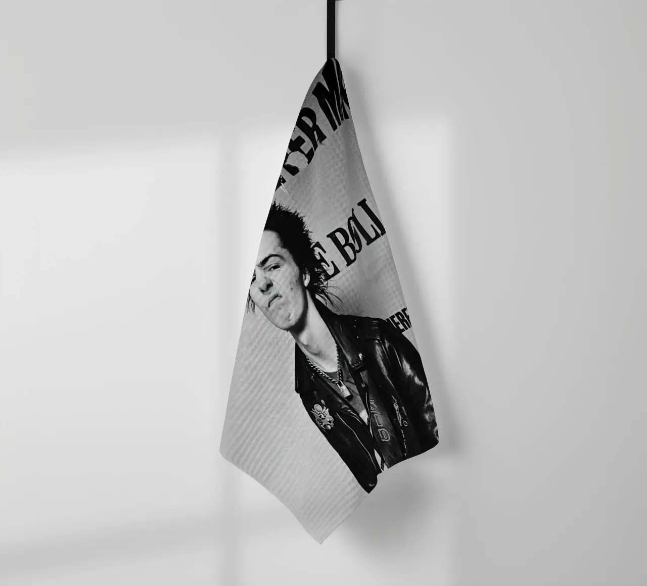 punkrock guitarist 80s tea towel by Alex happy shop