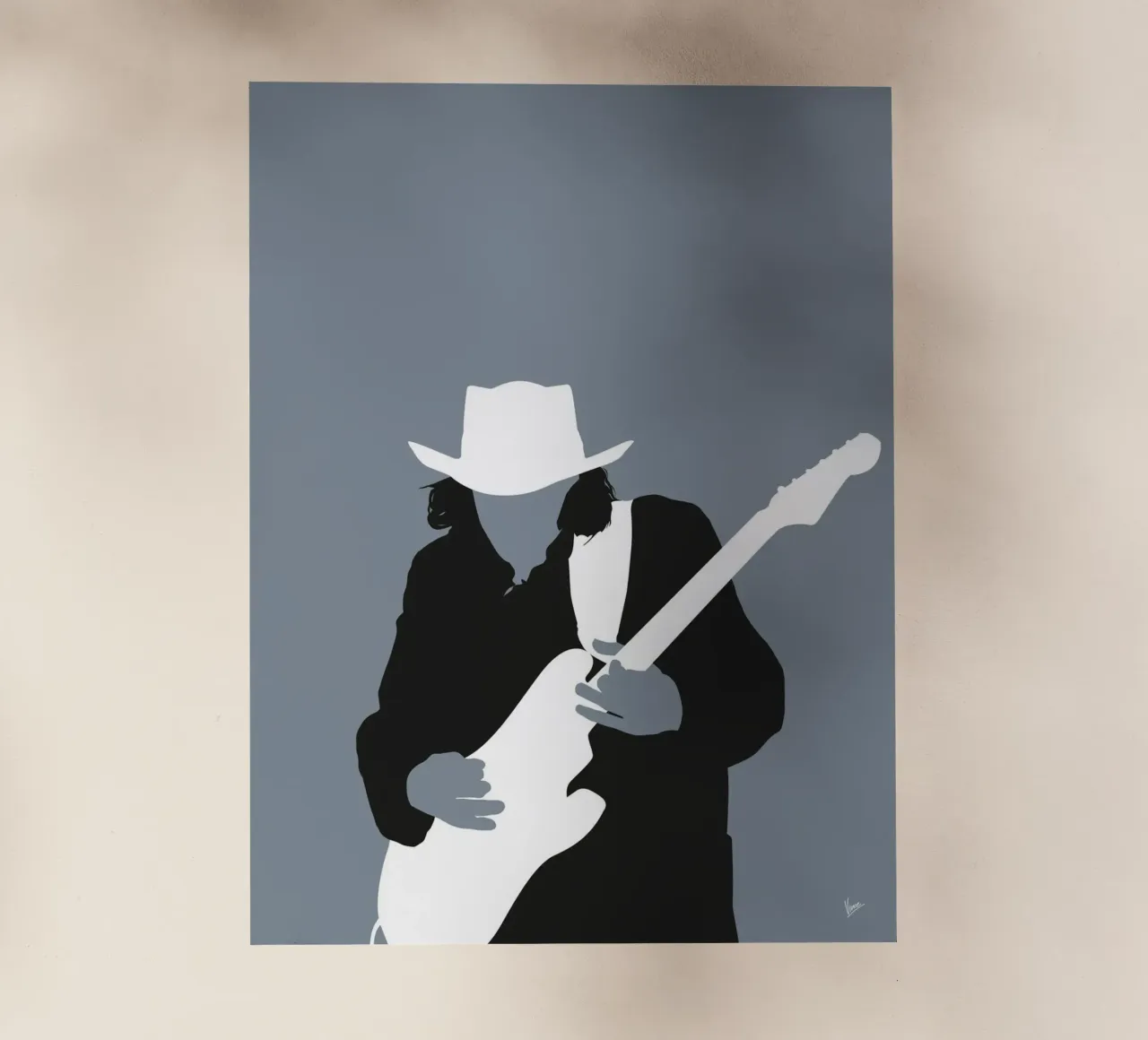 No087 Stevie Ray Vaughan pellicola backlit da Iconic Rockstars