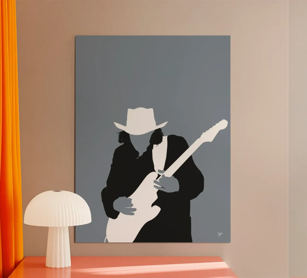 No087 Stevie Ray Vaughan poster con telaio in plastica da Iconic Rockstars