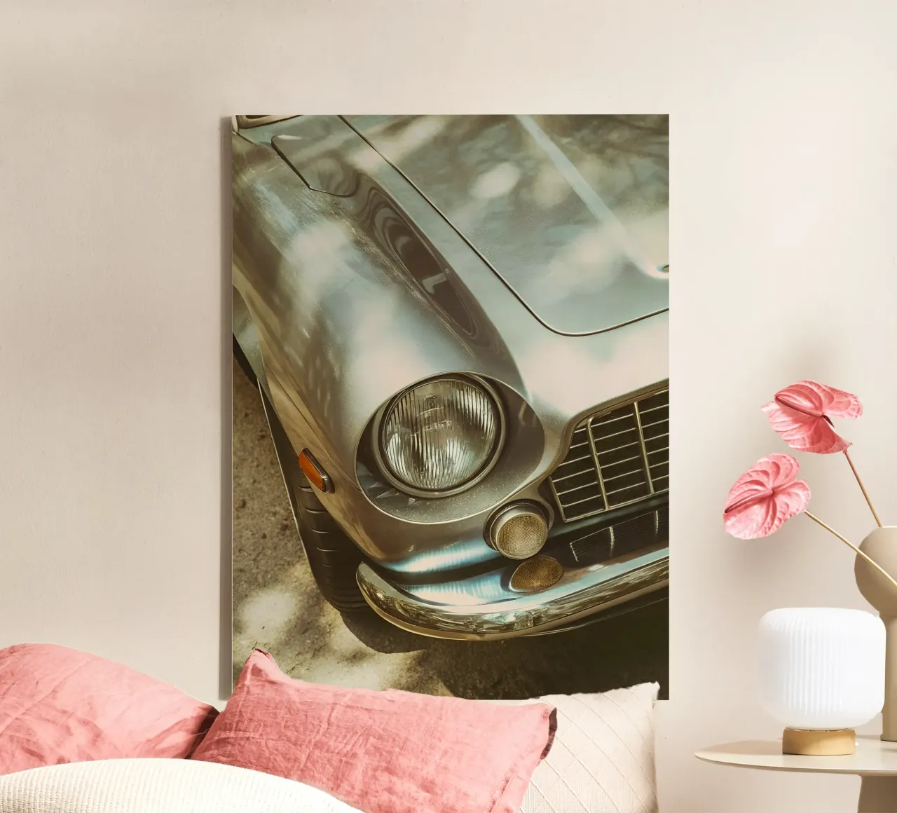 Rennwagen Front Detail Leinwand mit Schattenfugenrahmen von CAR EDITION