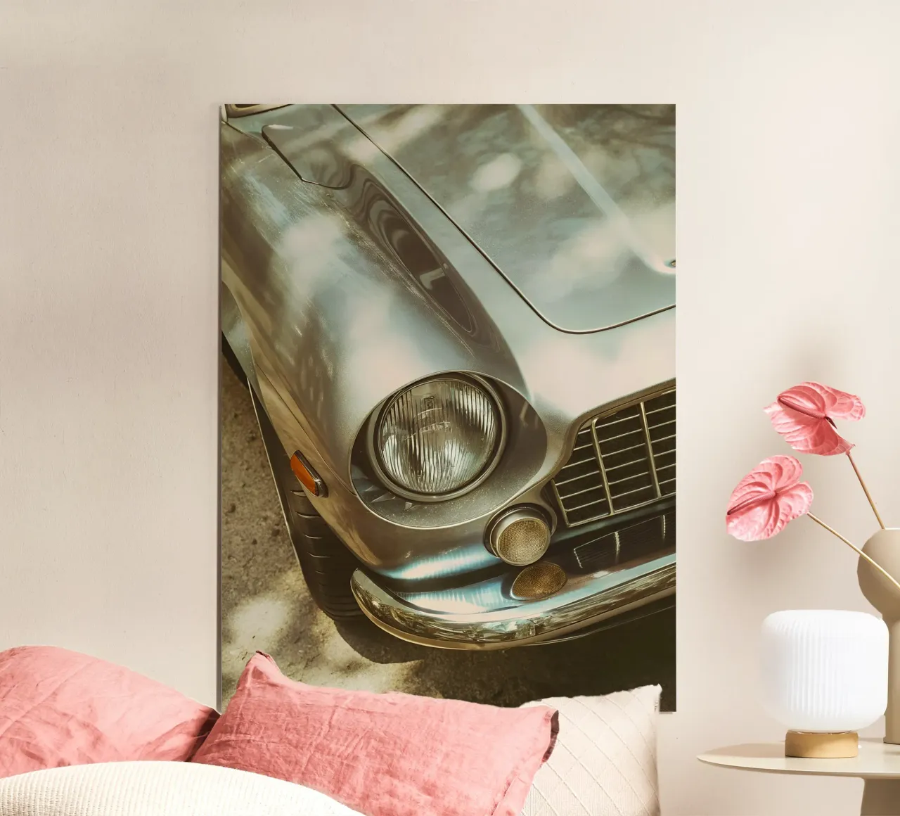 Détail de l'avant d'une voiture de course poster avec cadre en plastique de CAR EDITION