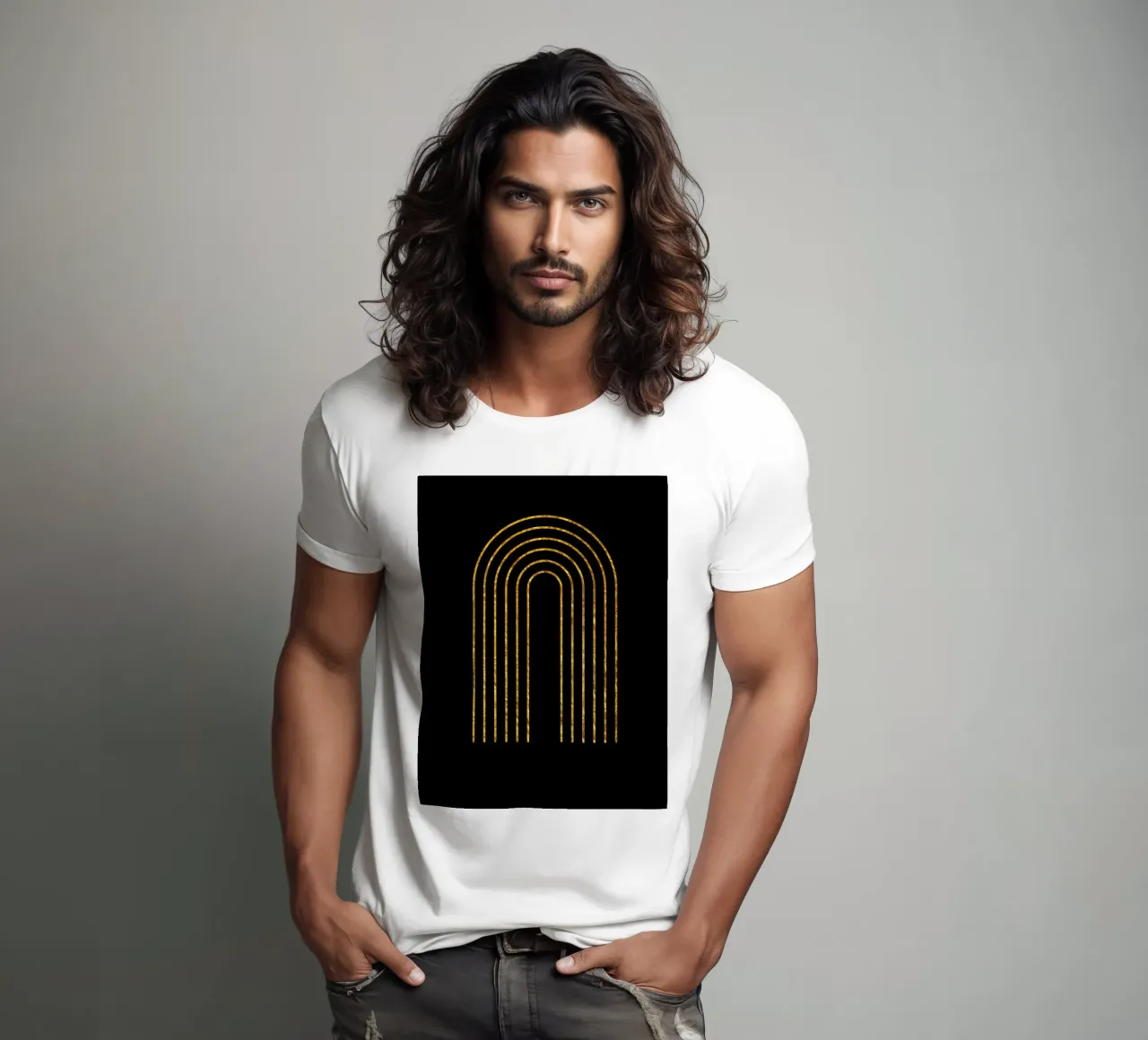 Middeneeuwse geometrische boog Bauhaus-stijl t-shirt van ART DECO