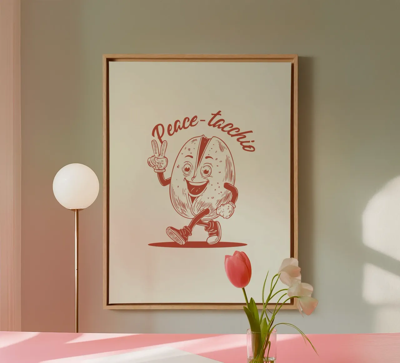 Peace-tacchio canvas met Baklijst van Studio OMGD