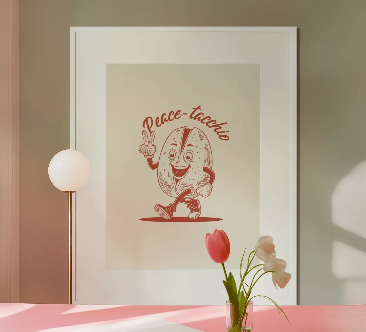 Peace-tacchio poster con telaio in legno da Studio OMGD