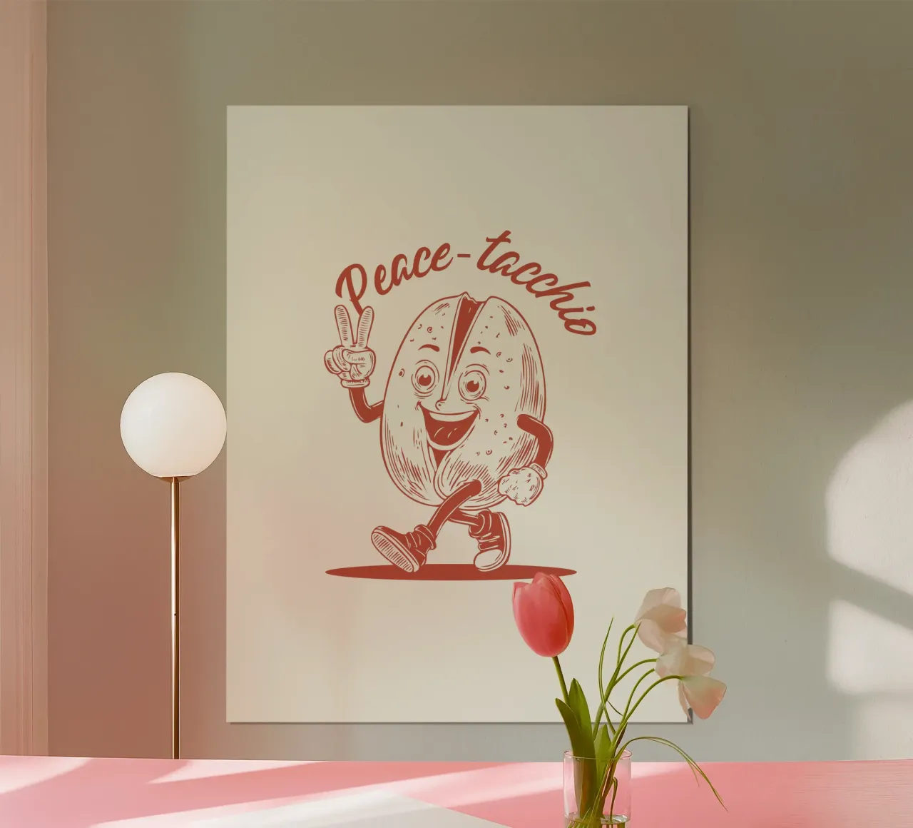 Peace-tacchio poster con telaio in legno da Studio OMGD