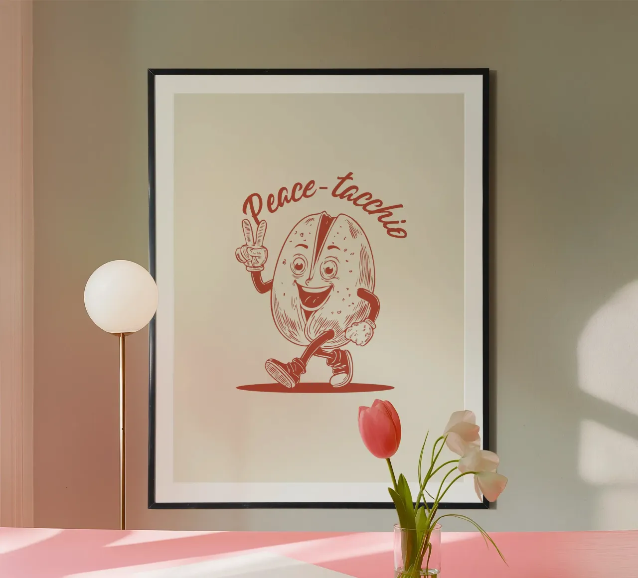 Peace-tacchio poster con telaio in legno da Studio OMGD