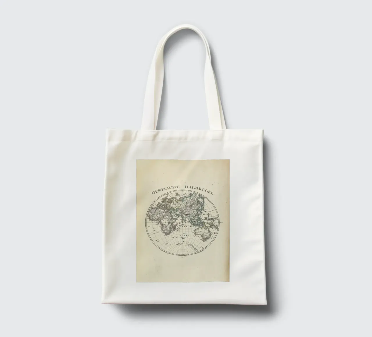Stieler Map Of The Eastern Hemisphere borsa in juta da Artokoloro Quint Lox Ltd