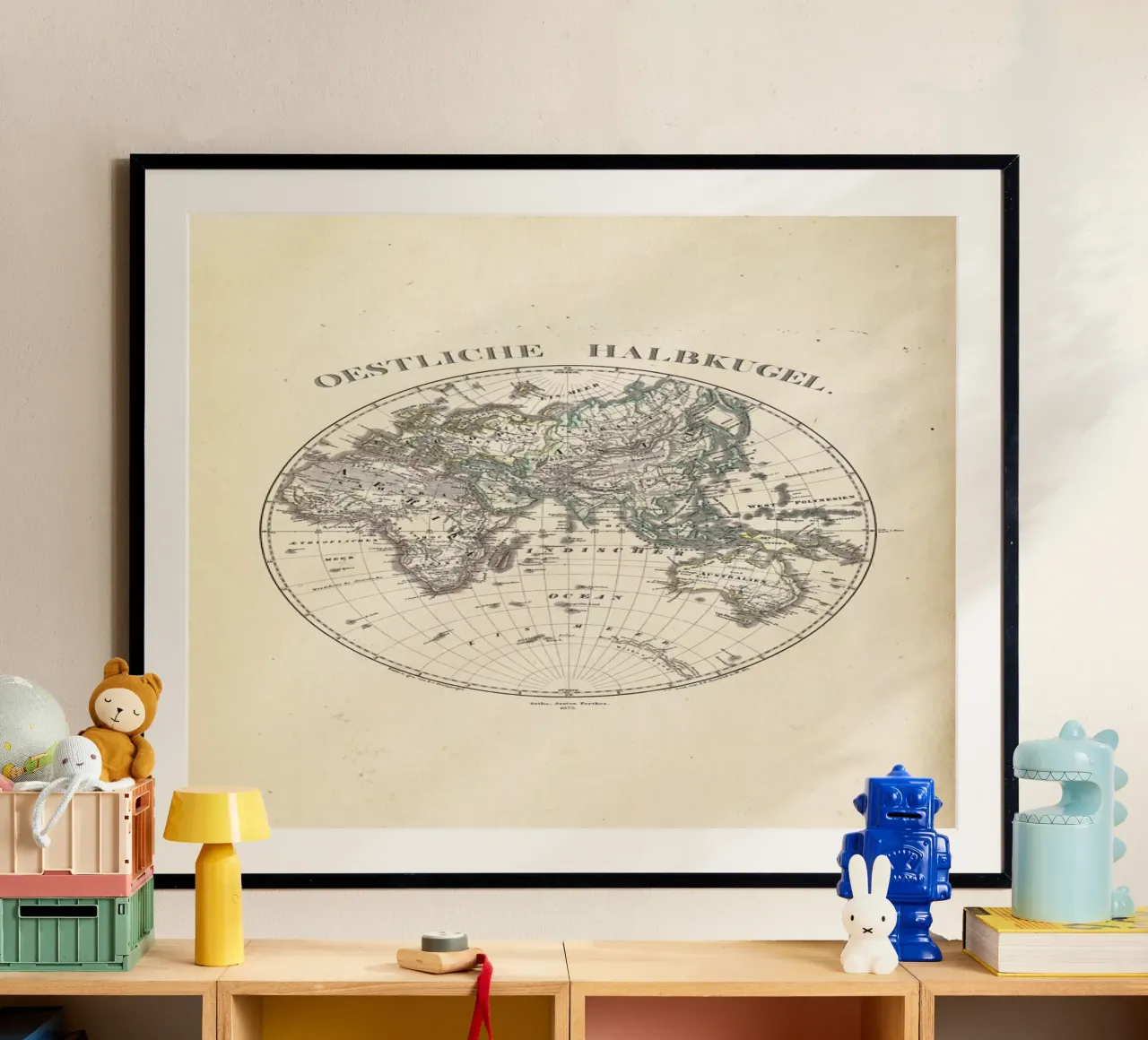 Stieler Map Of The Eastern Hemisphere carta hahnemühle da Artokoloro Quint Lox Ltd