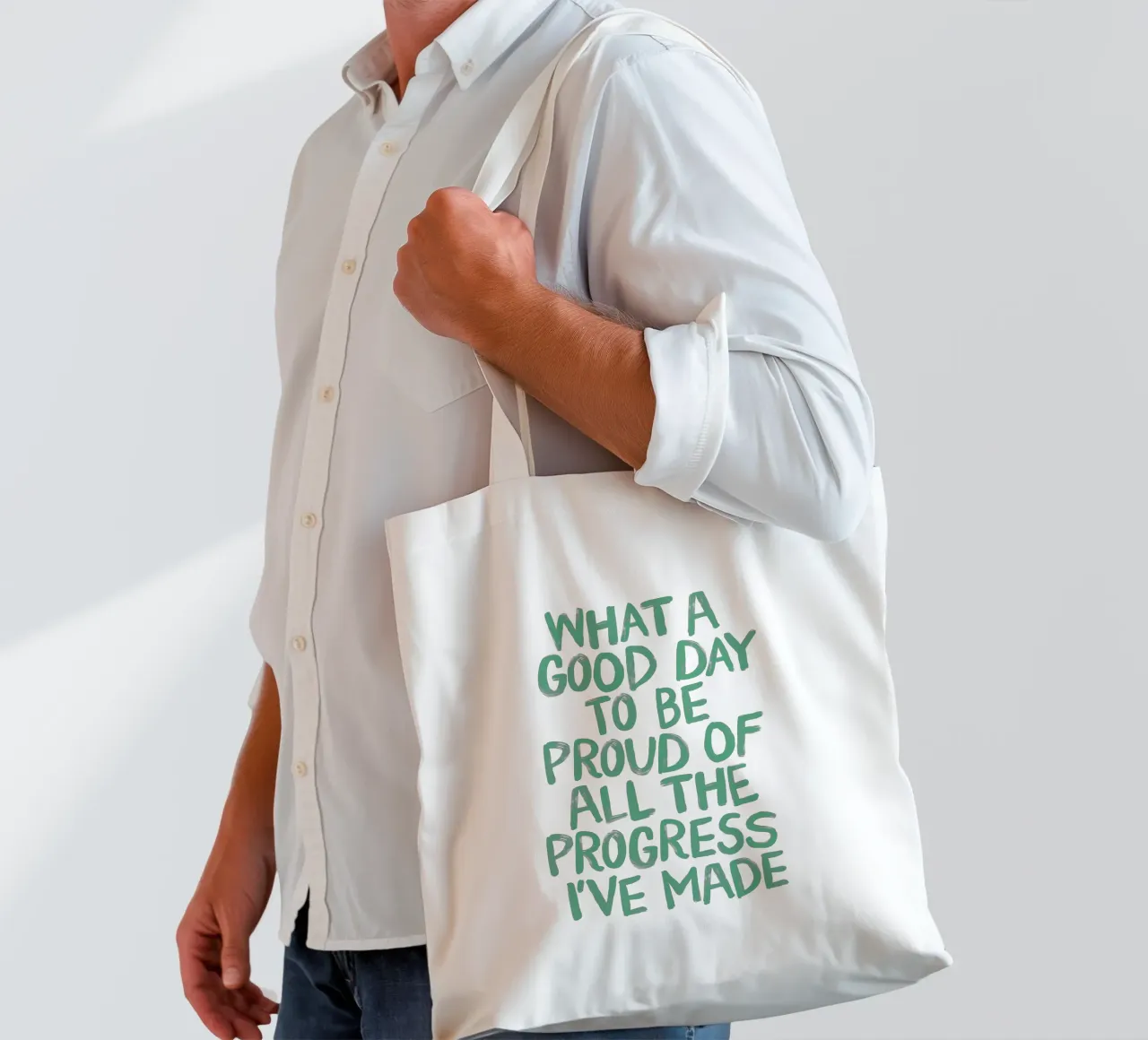 What a Good Day to Be Proud of All the Progress I've Made tote bag by THE MOTIVATED TYPE