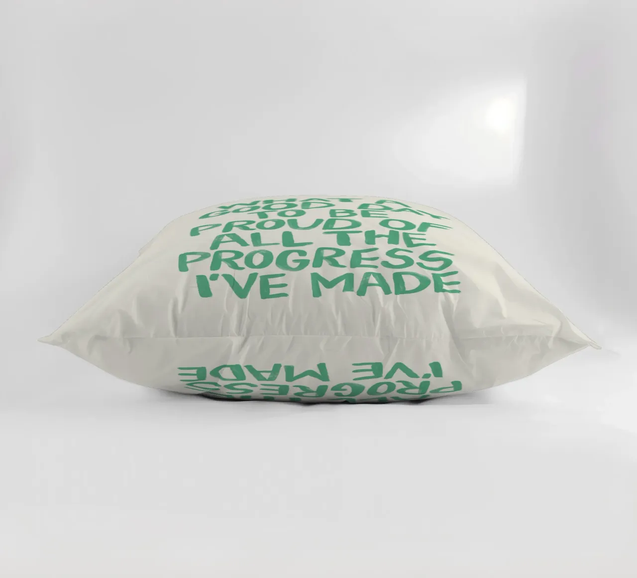 What a Good Day to Be Proud of All the Progress I've Made decorative cushion by THE MOTIVATED TYPE