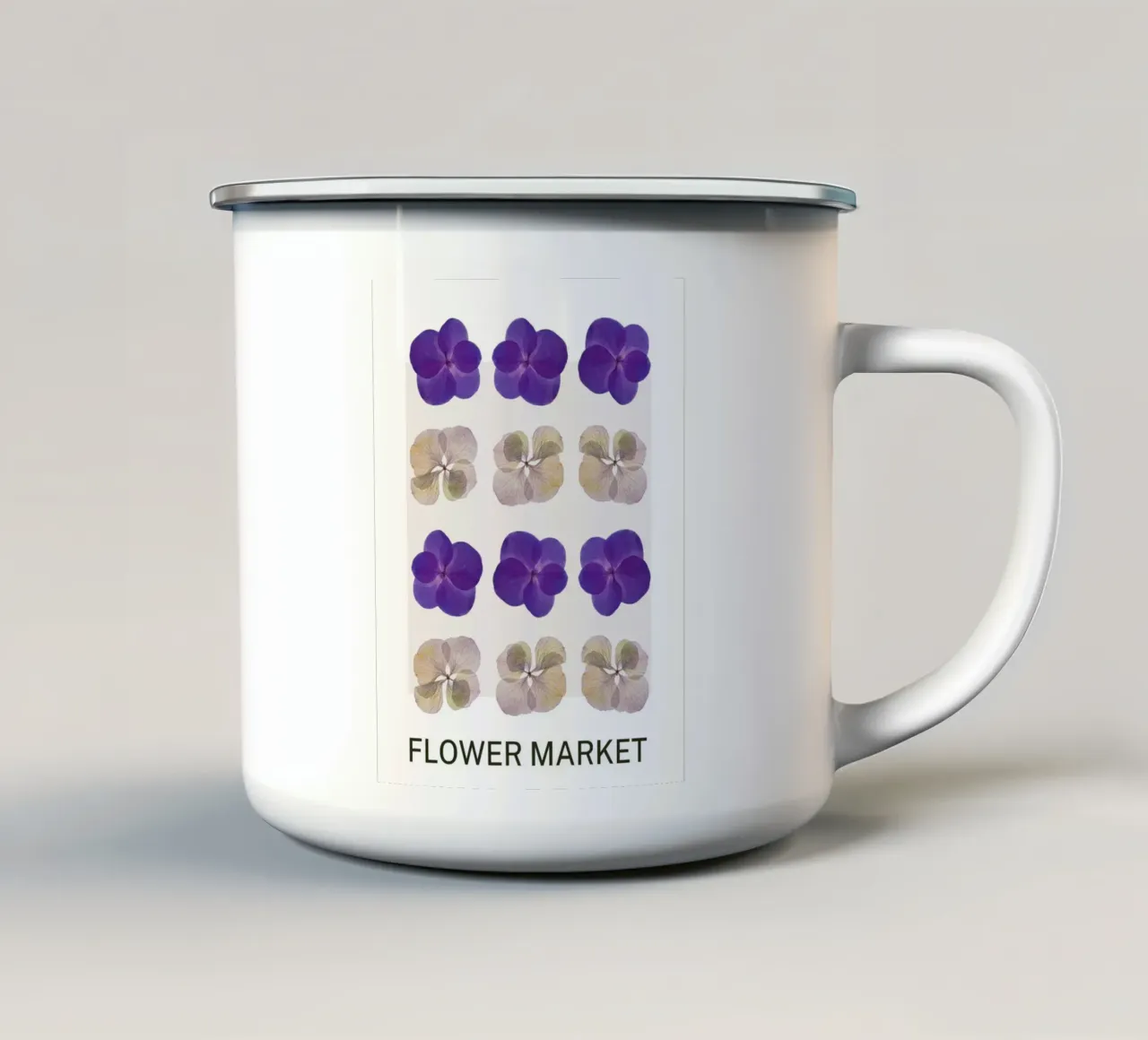 Mercato dei fiori tazza in smalto da Studio Remiér