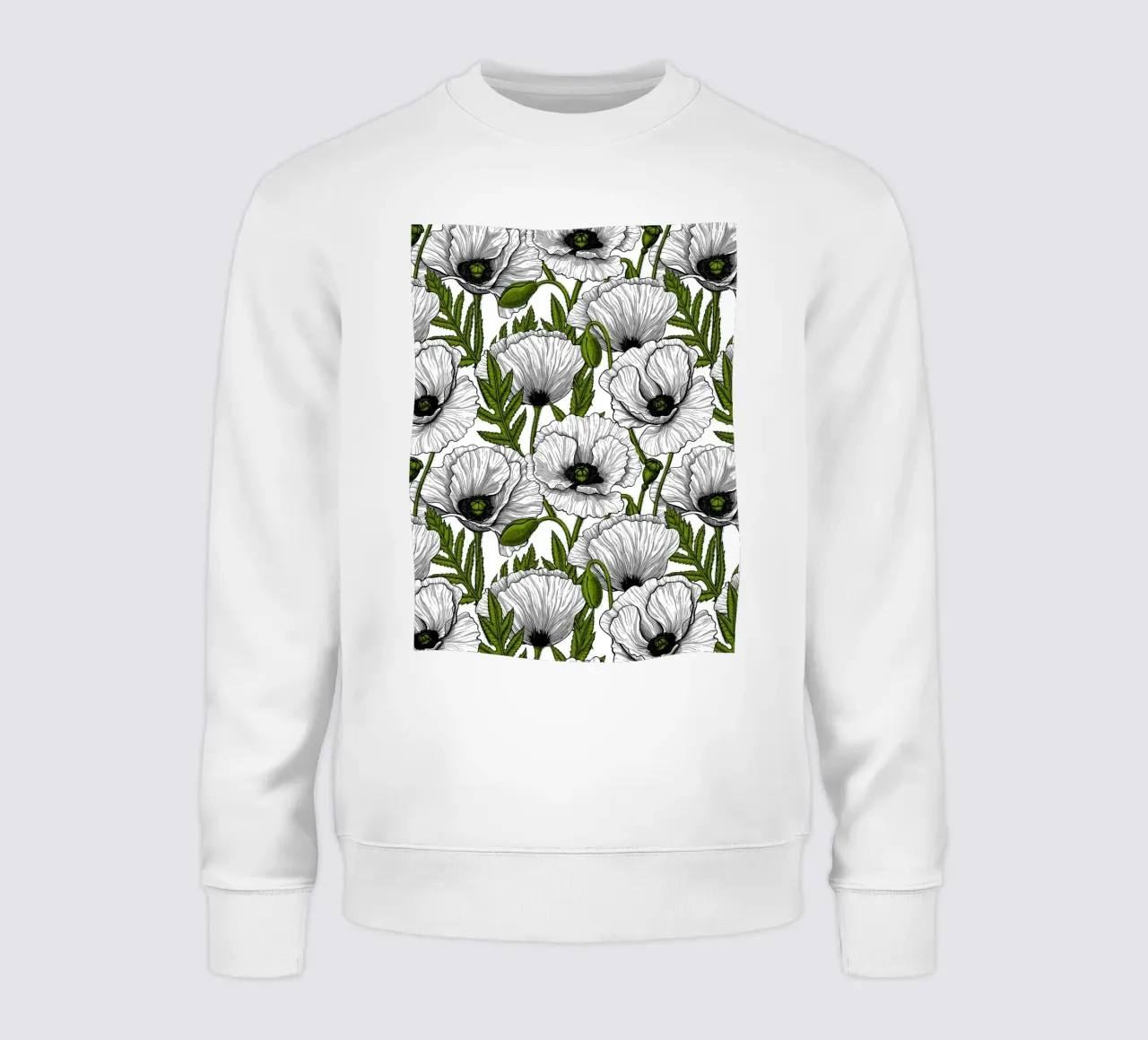 Papaveri bianchi felpa da Painted Nature