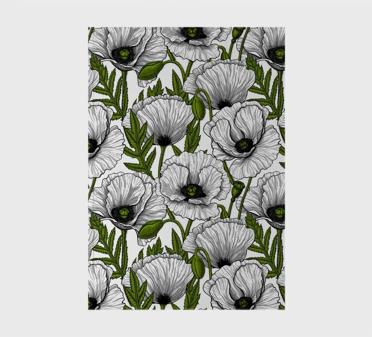 White poppies notebook by Painted Nature