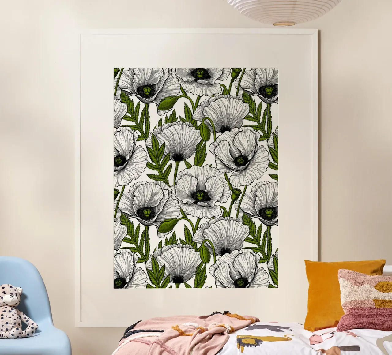 Papaveri bianchi poster da Painted Nature
