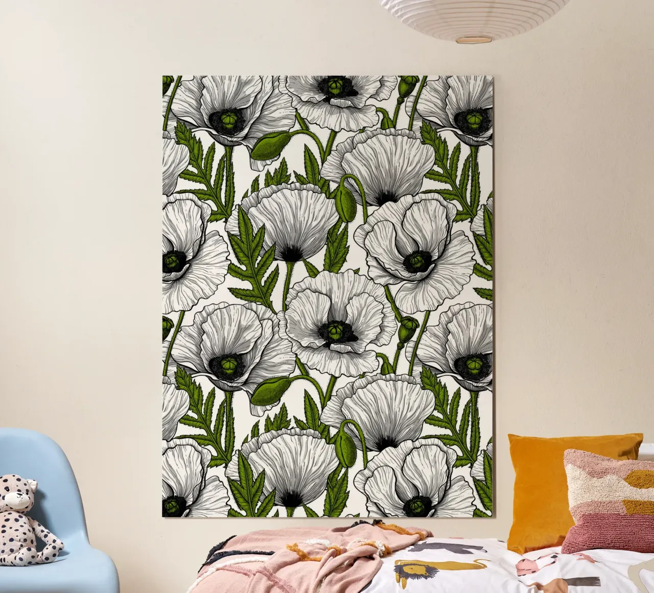 Papaveri bianchi poster da Painted Nature