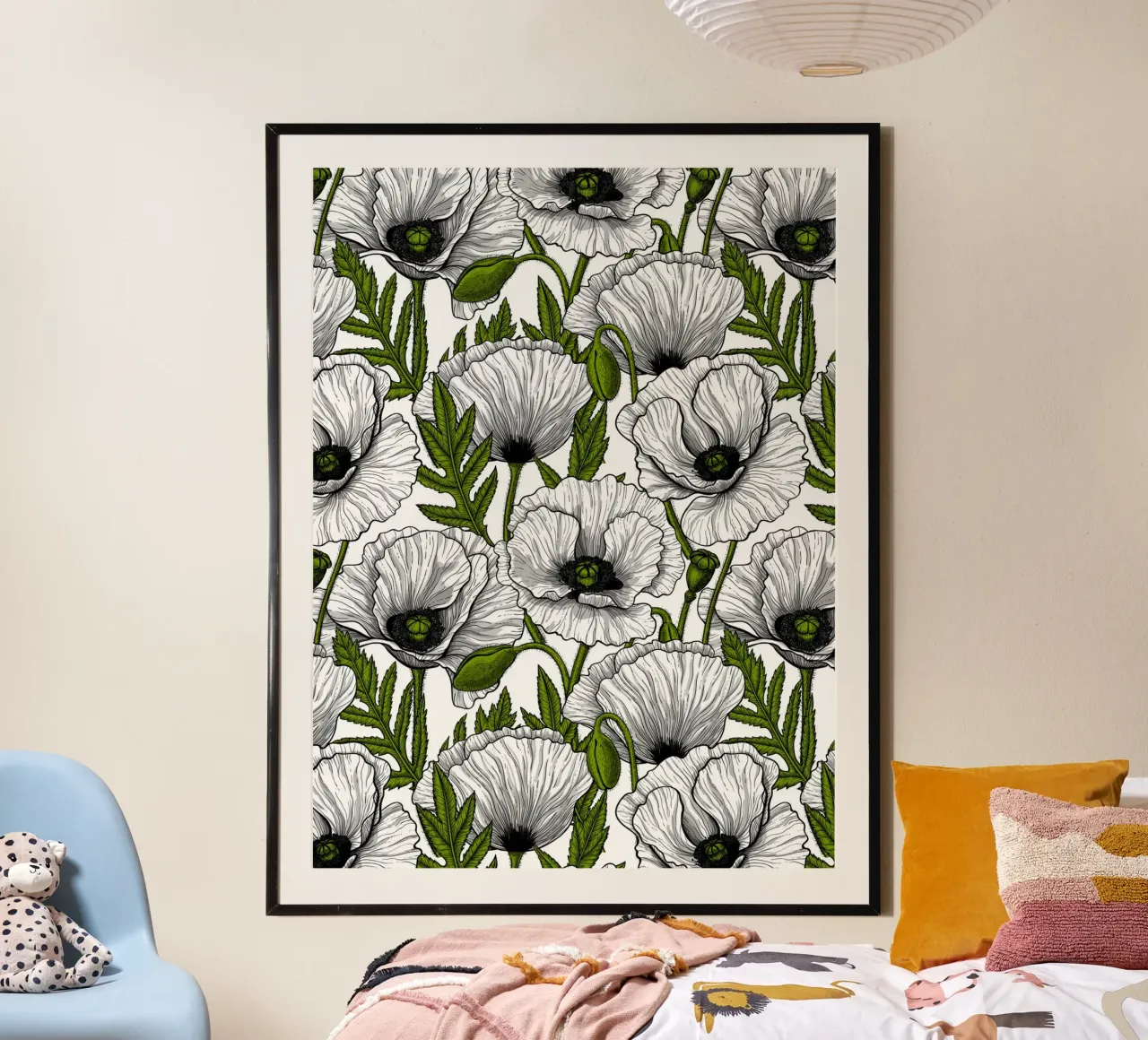 Papaveri bianchi poster da Painted Nature