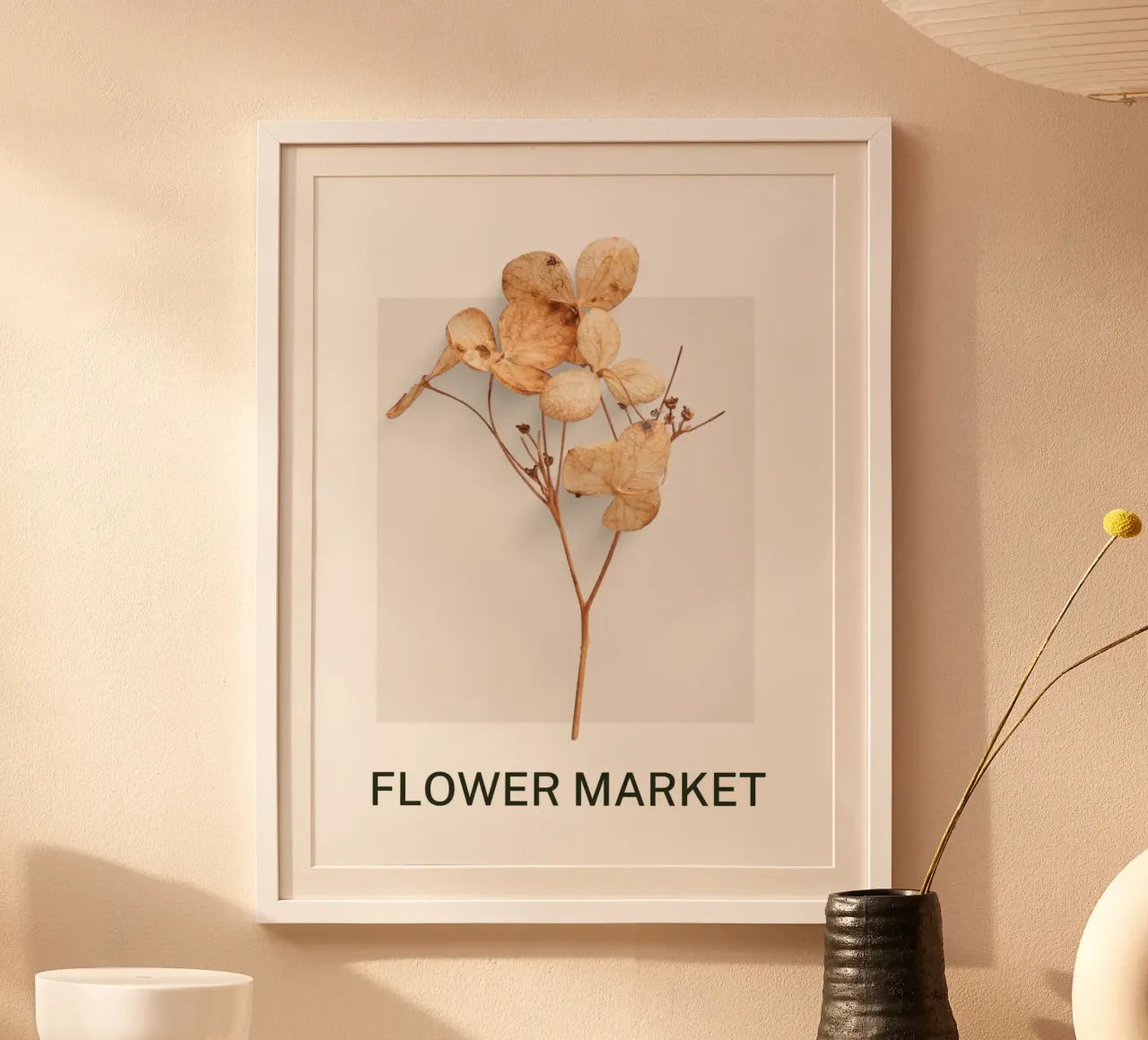 Mercato dei fiori poster con telaio in legno da Studio Remiér