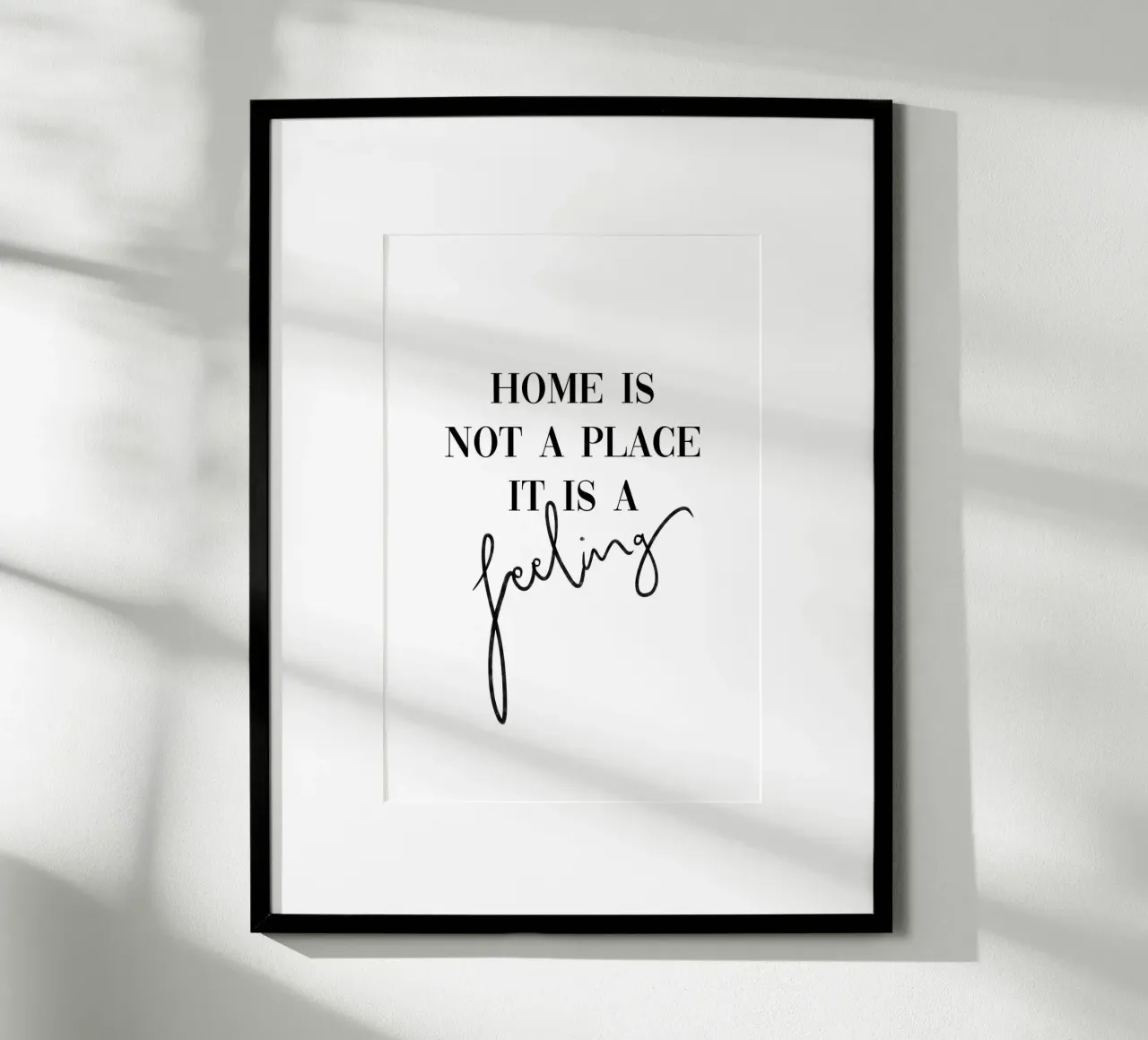 Home Is a Feeling poster met aluminium frame van KRUTH DESIGN