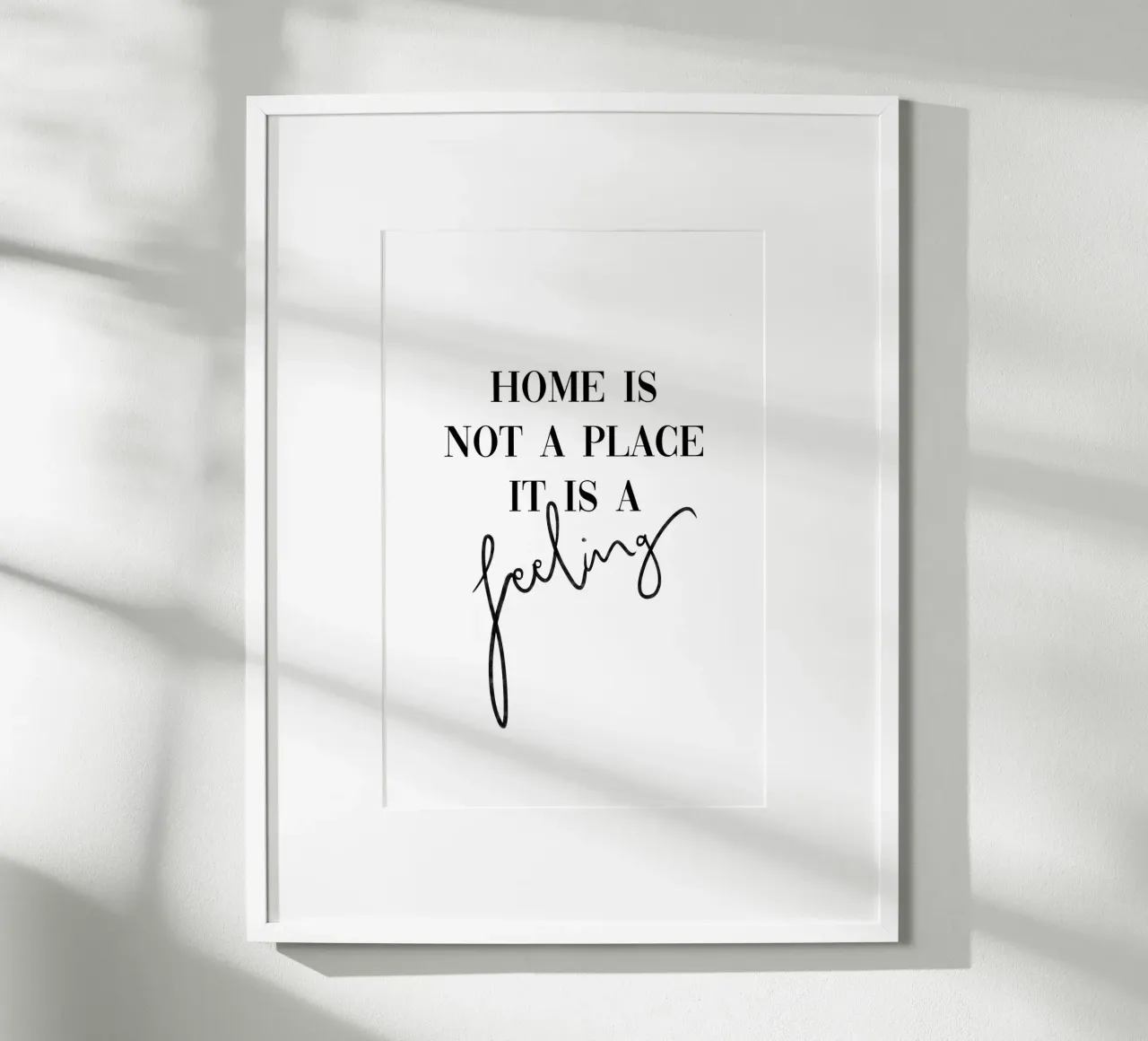 Home Is a Feeling poster met aluminium frame van KRUTH DESIGN