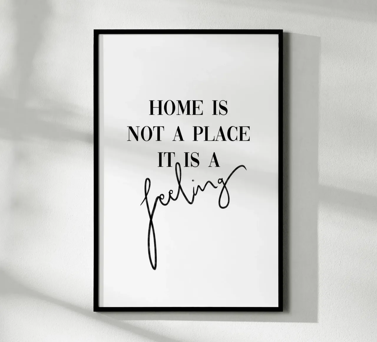 Home Is a Feeling poster met aluminium frame van KRUTH DESIGN