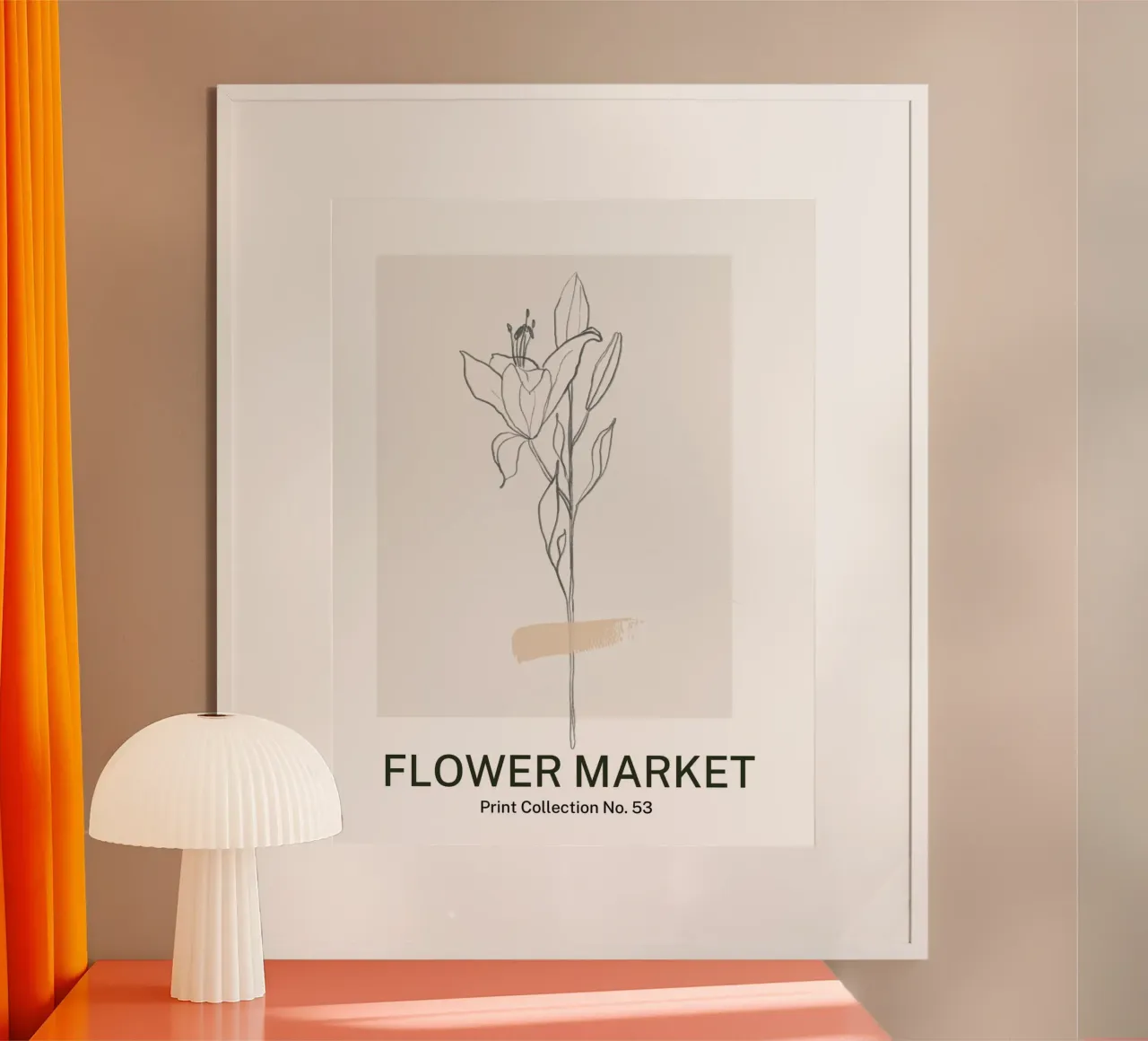 Mercato dei fiori poster con telaio in legno da Studio Remiér