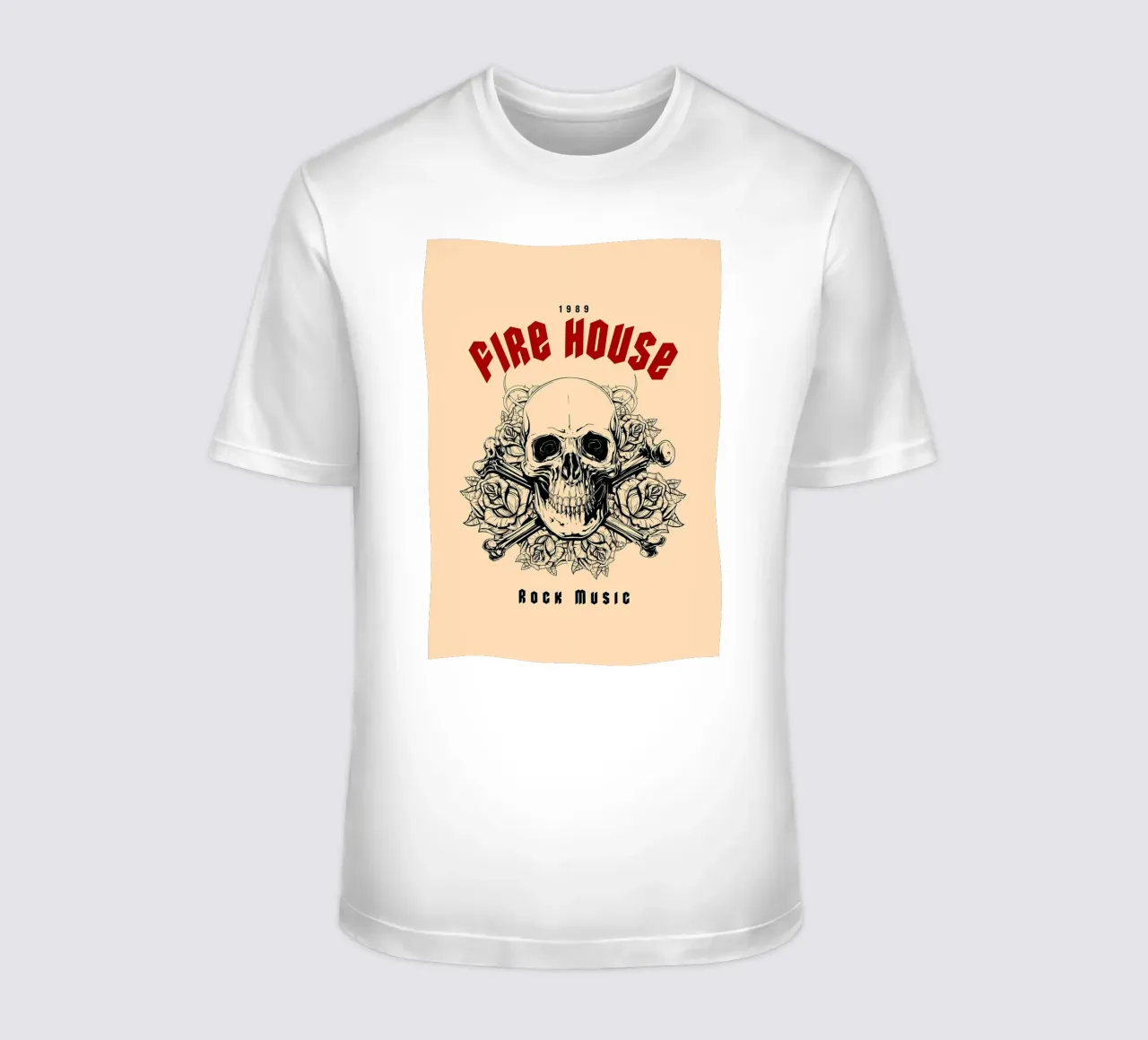 Firehouse Rock Music Skull t-shirt by diedrich