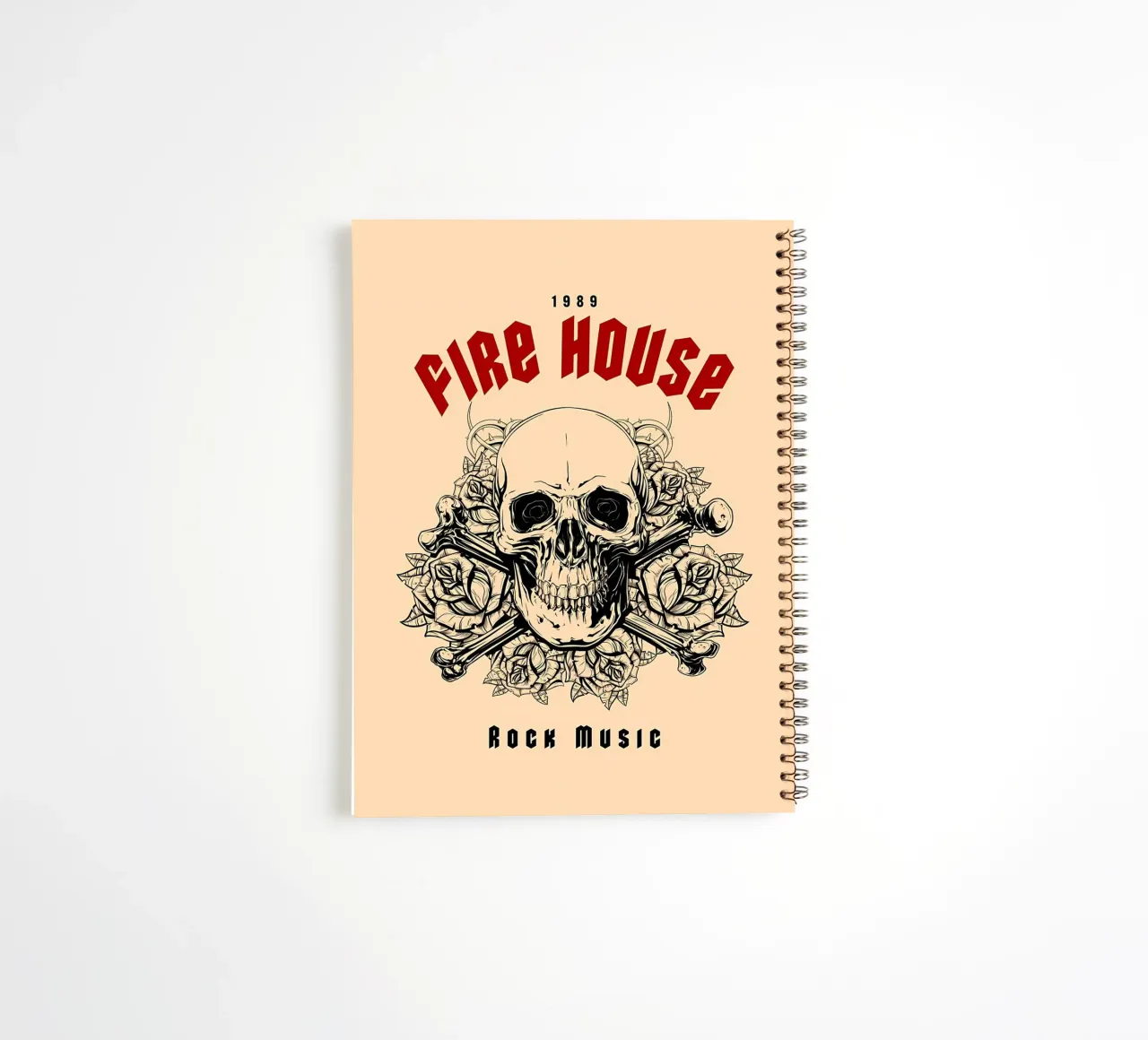 Firehouse Rock Music Skull spiral notebook by diedrich