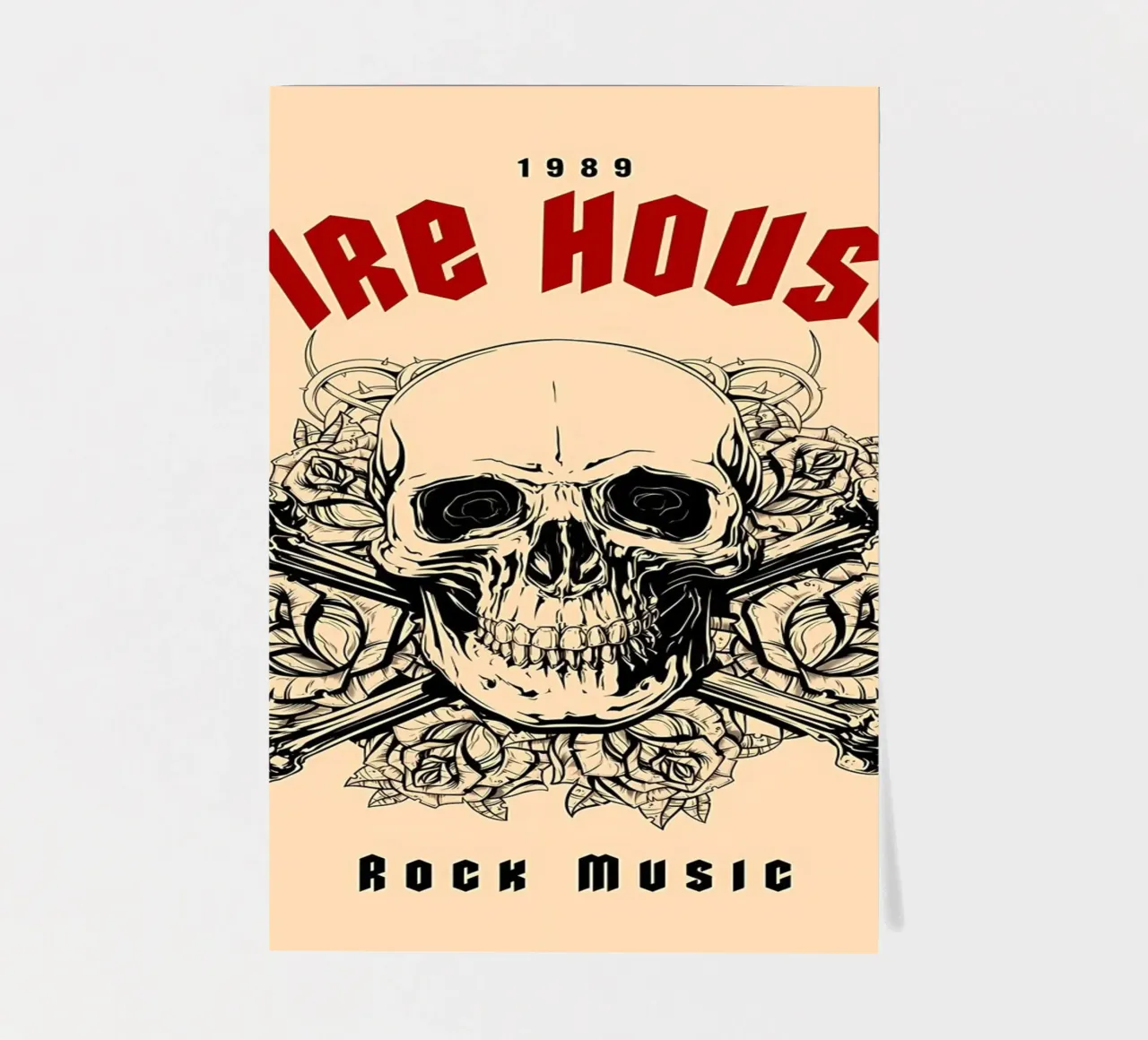 Cranio musicale Firehouse Rock foglio adesivo da diedrich