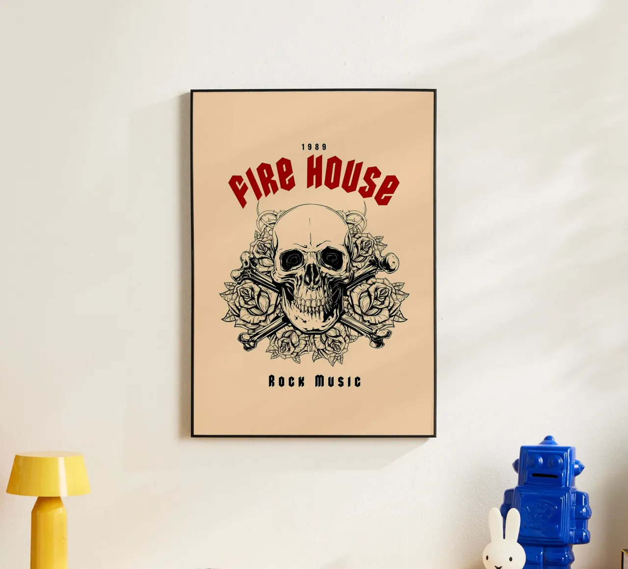 Cranio musicale Firehouse Rock alluminio dibond da diedrich
