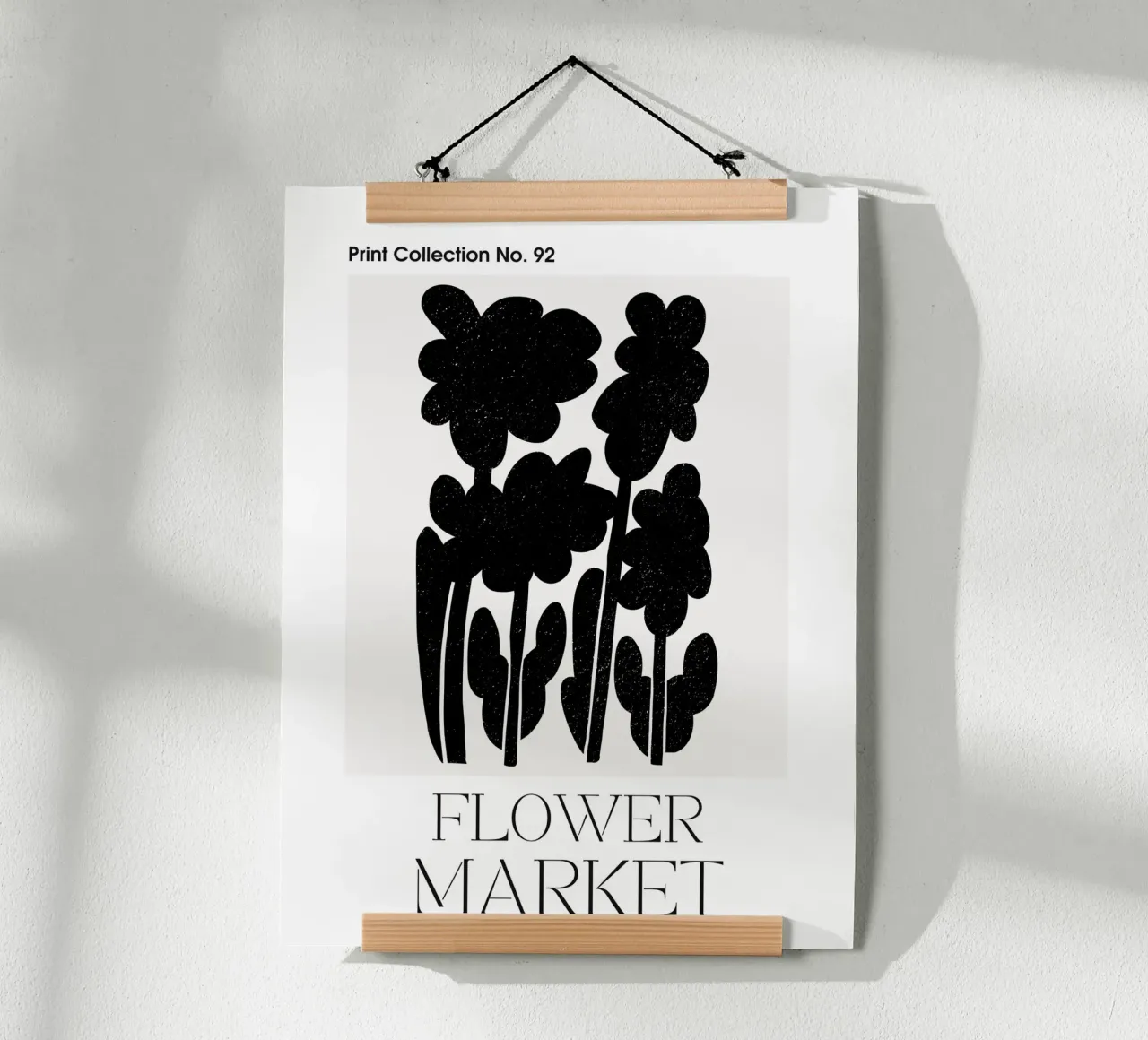 Mercato dei fiori poster con telaio in legno da Studio Remiér