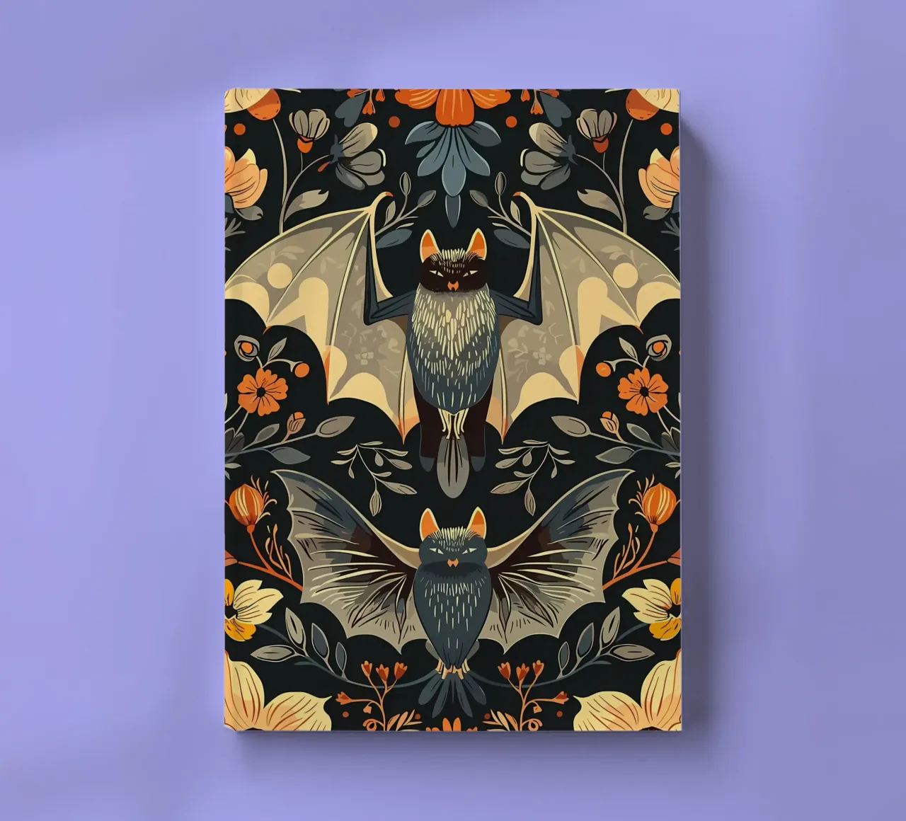 Floral Bats Pattern notebook by diedrich