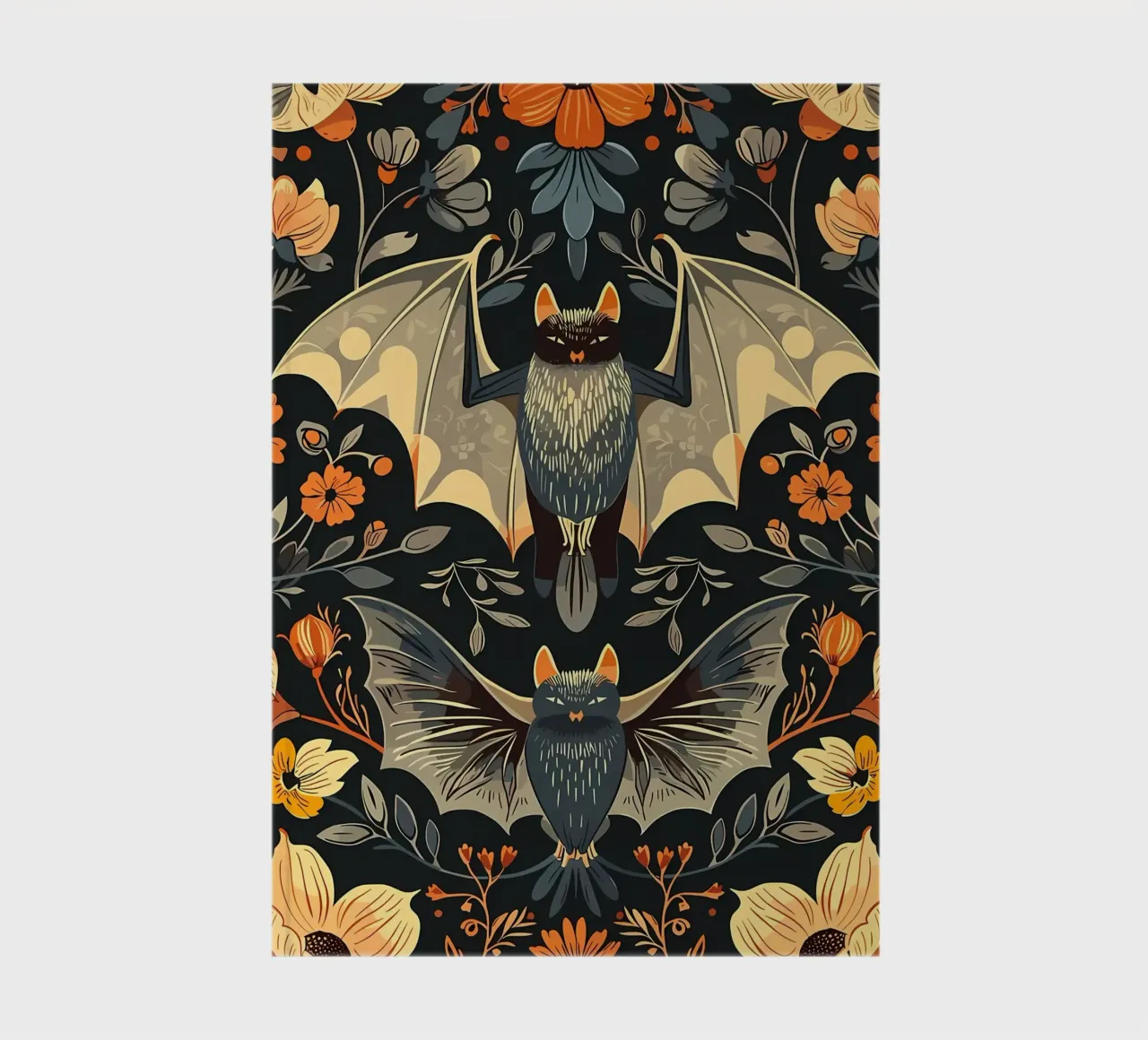 Floral Bats Pattern notebook by diedrich