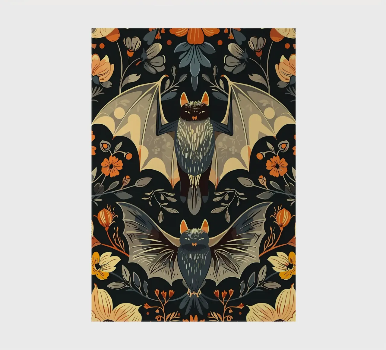 Floral Bats Pattern notebook by diedrich