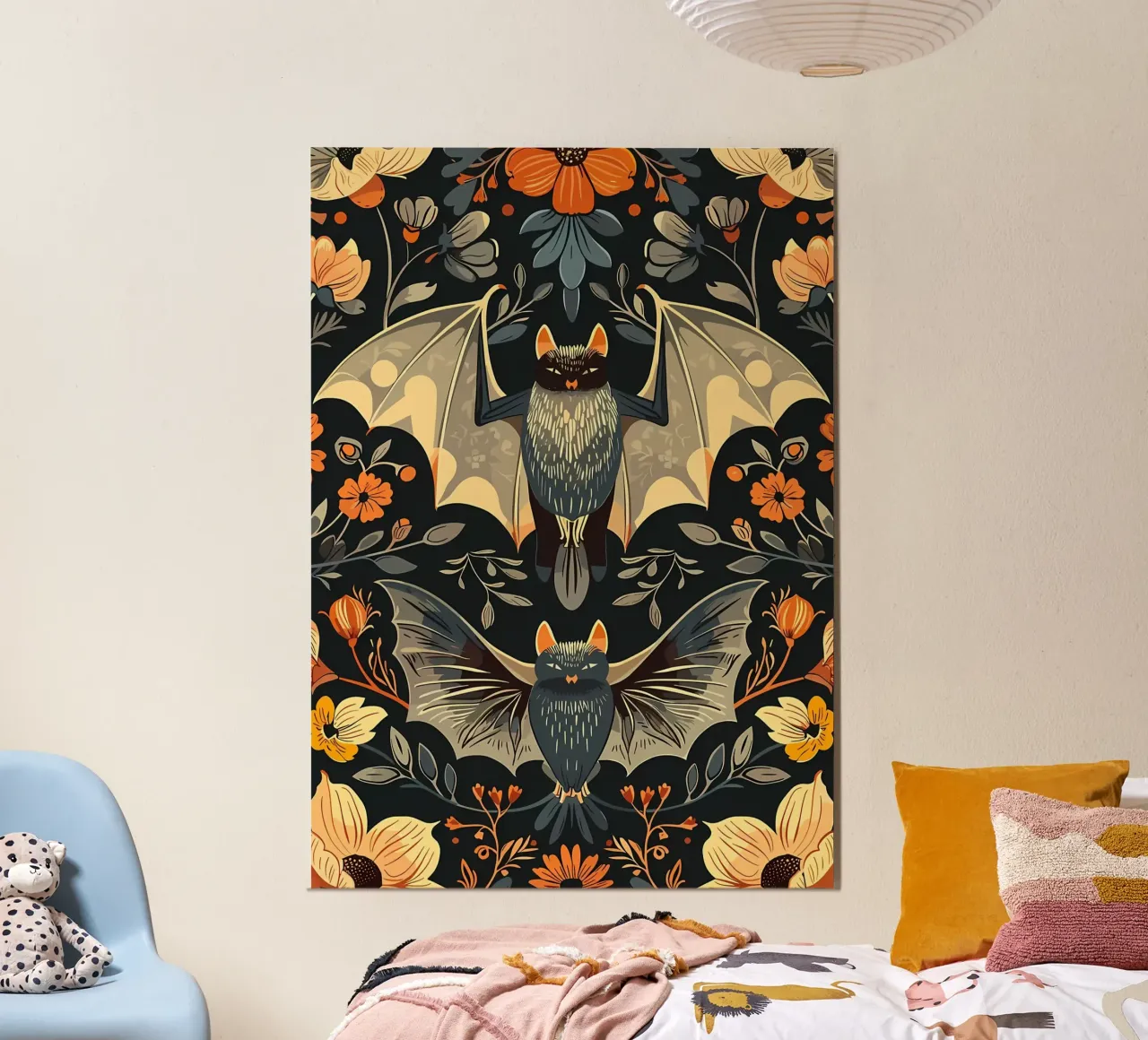 Motivo floreale dei pipistrelli alluminio dibond da diedrich