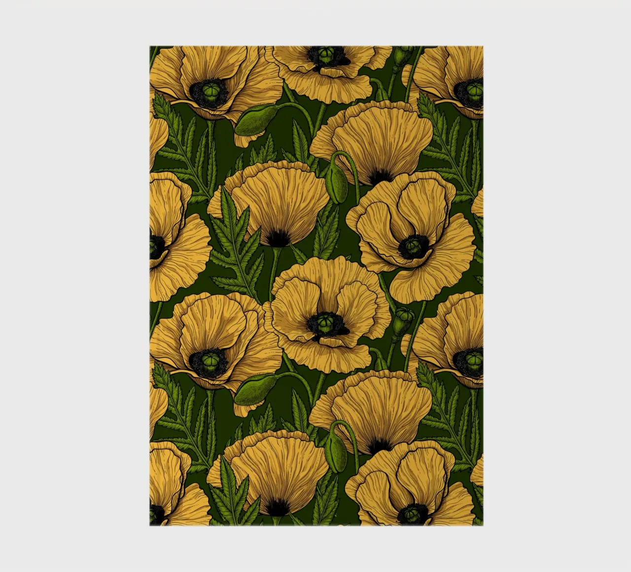 Yellow poppy garden notebook by Painted Nature