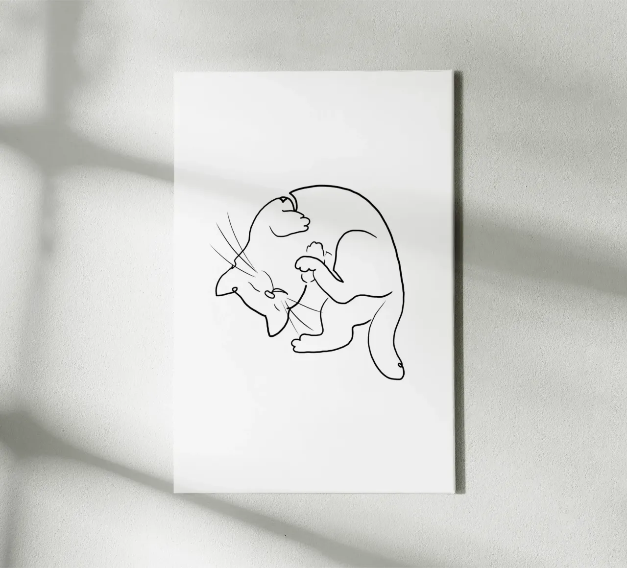 Oneline Cat canvas by KRUTH DESIGN