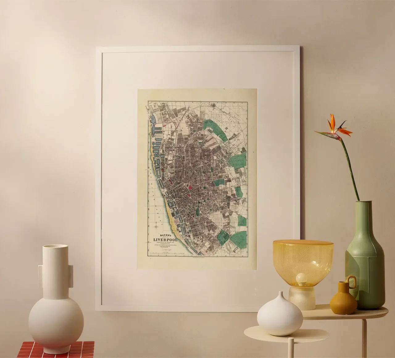 Liverpool, England, Bacon Pocket Map Of poster da Artokoloro Quint Lox Ltd