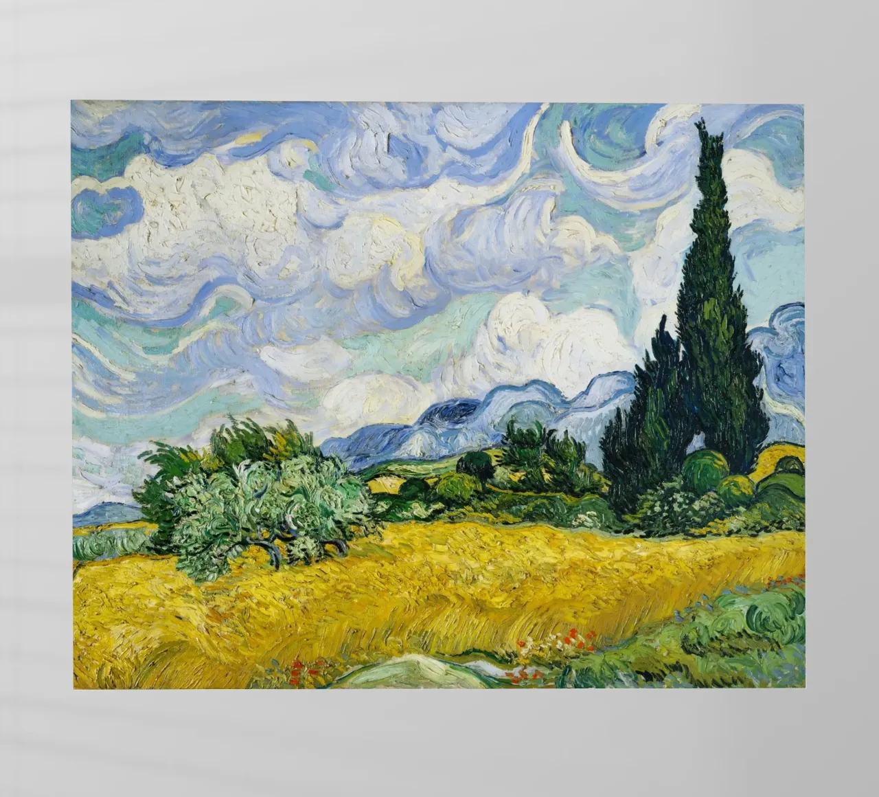 Vincent Van Gogh's Wheat Field with Cypresses (1889). pellicola backlit da Venus Art