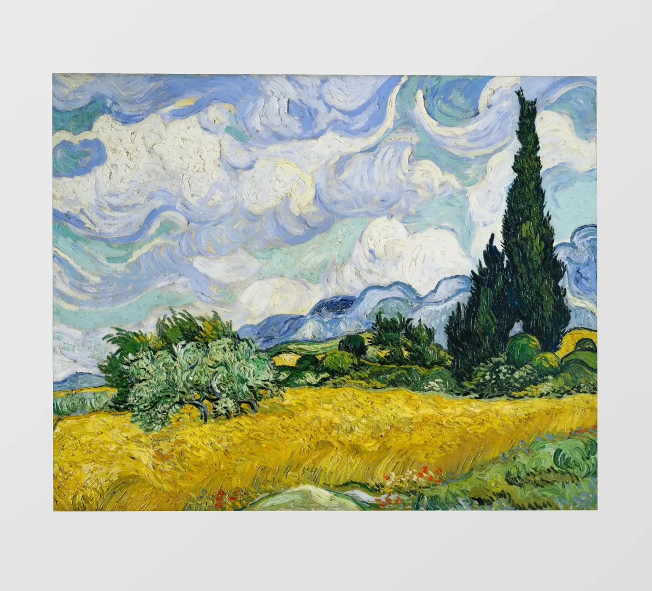 Vincent Van Gogh's Wheat Field with Cypresses (1889). pellicola backlit da Venus Art
