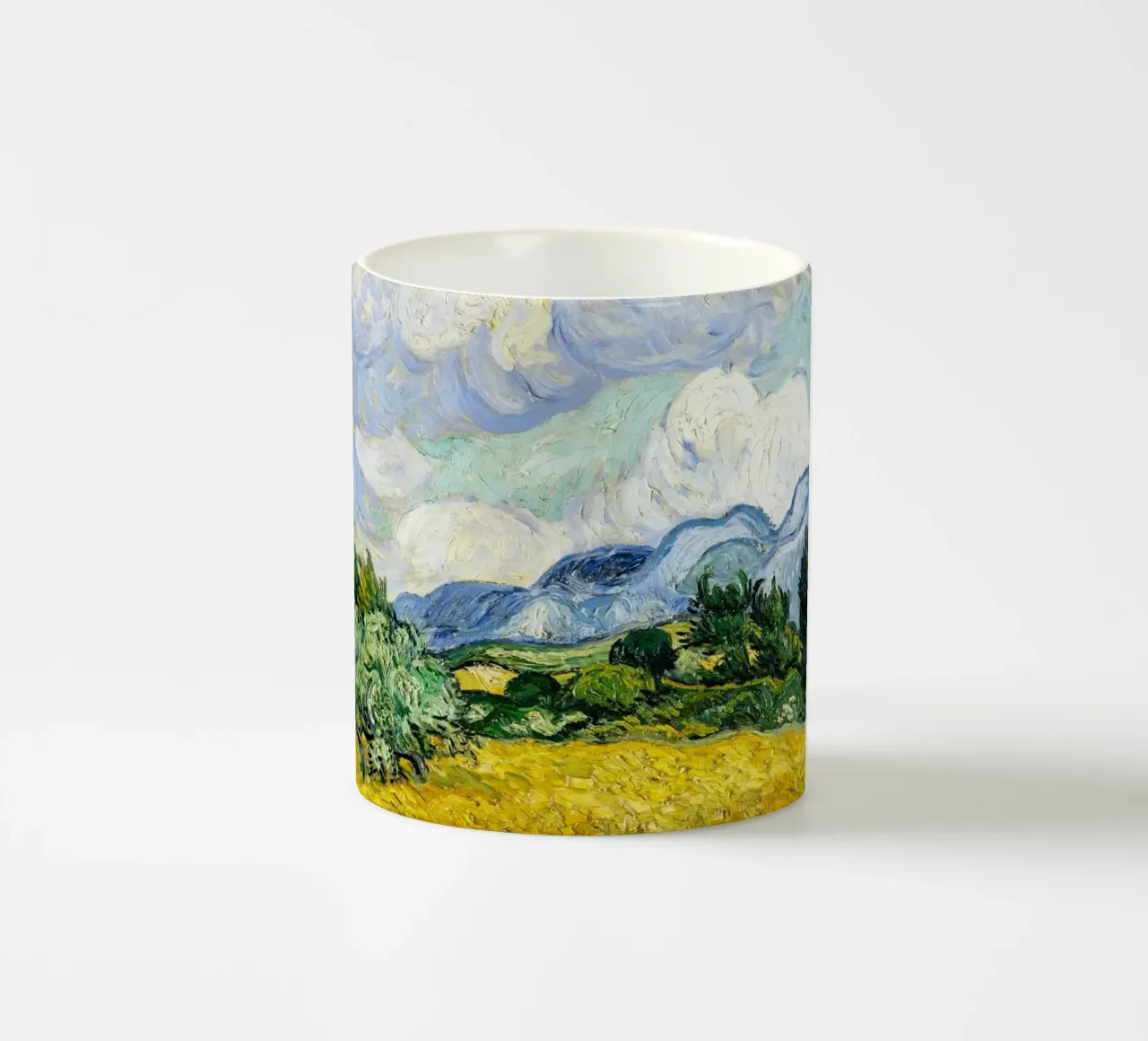 Vincent Van Gogh's Wheat Field with Cypresses (1889). tazza in ceramica da Venus Art