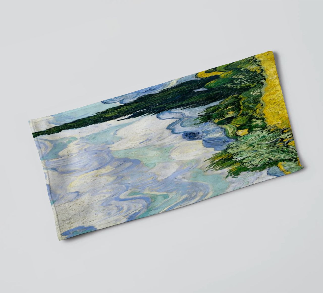 Vincent Van Gogh's Wheat Field with Cypresses (1889). serviette de bain de Venus Art