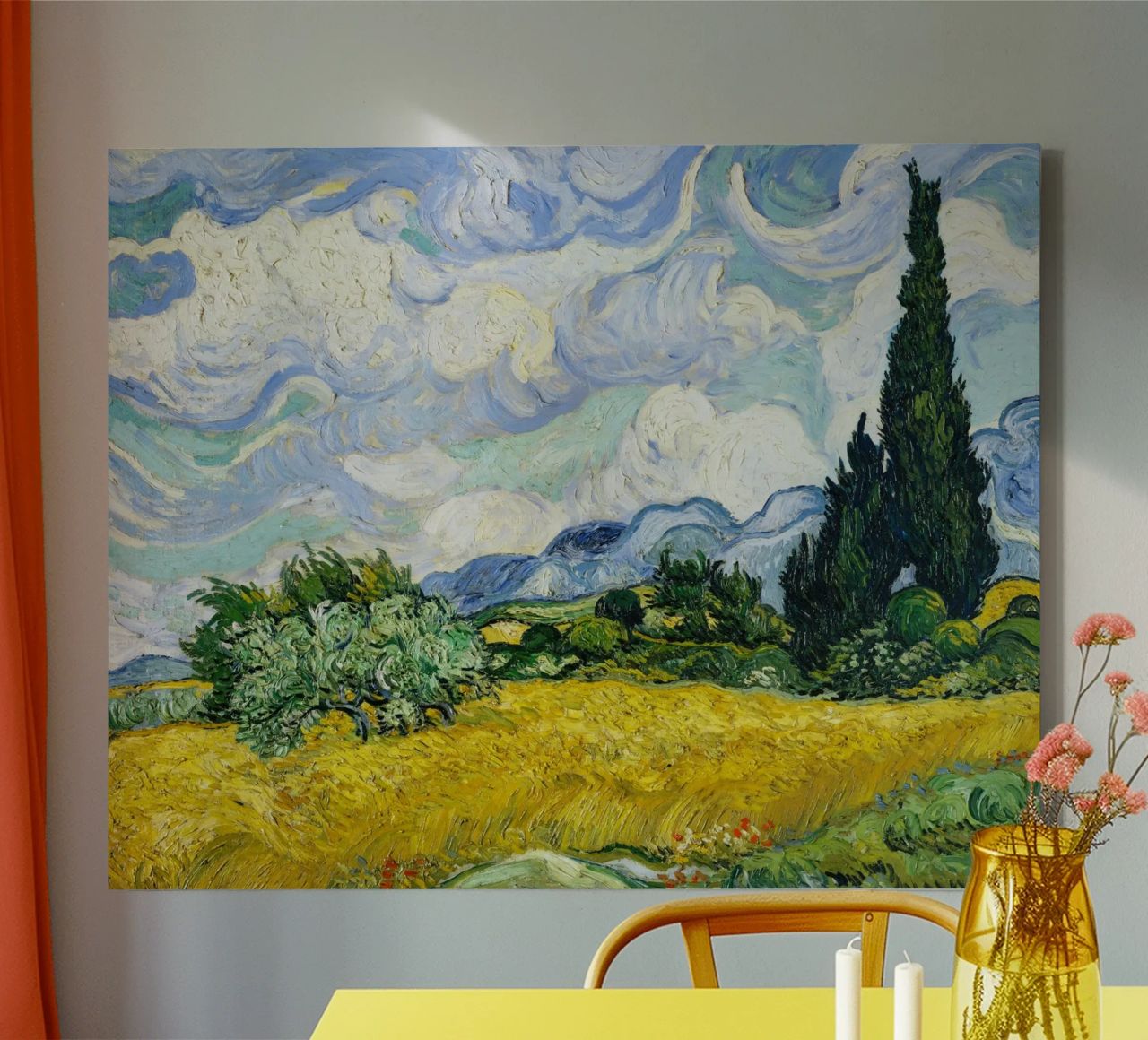 Vincent Van Gogh's Wheat Field with Cypresses (1889). canvas by Venus Art
