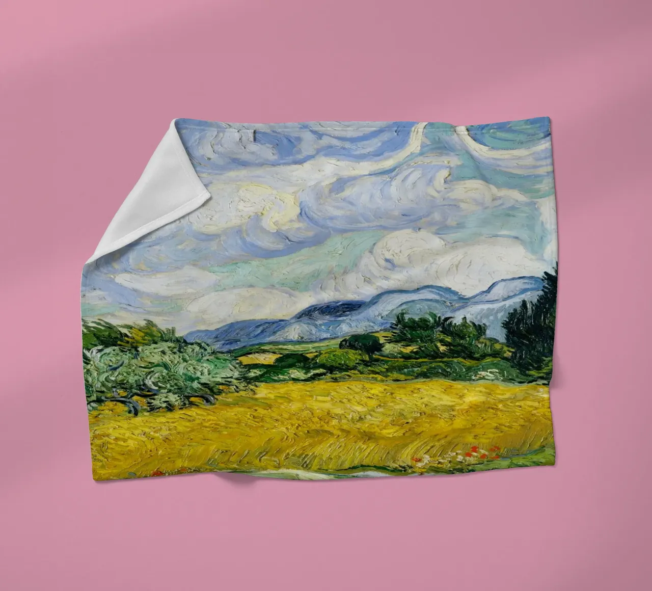 Vincent Van Gogh's Wheat Field with Cypresses (1889). coperta in pile da Venus Art