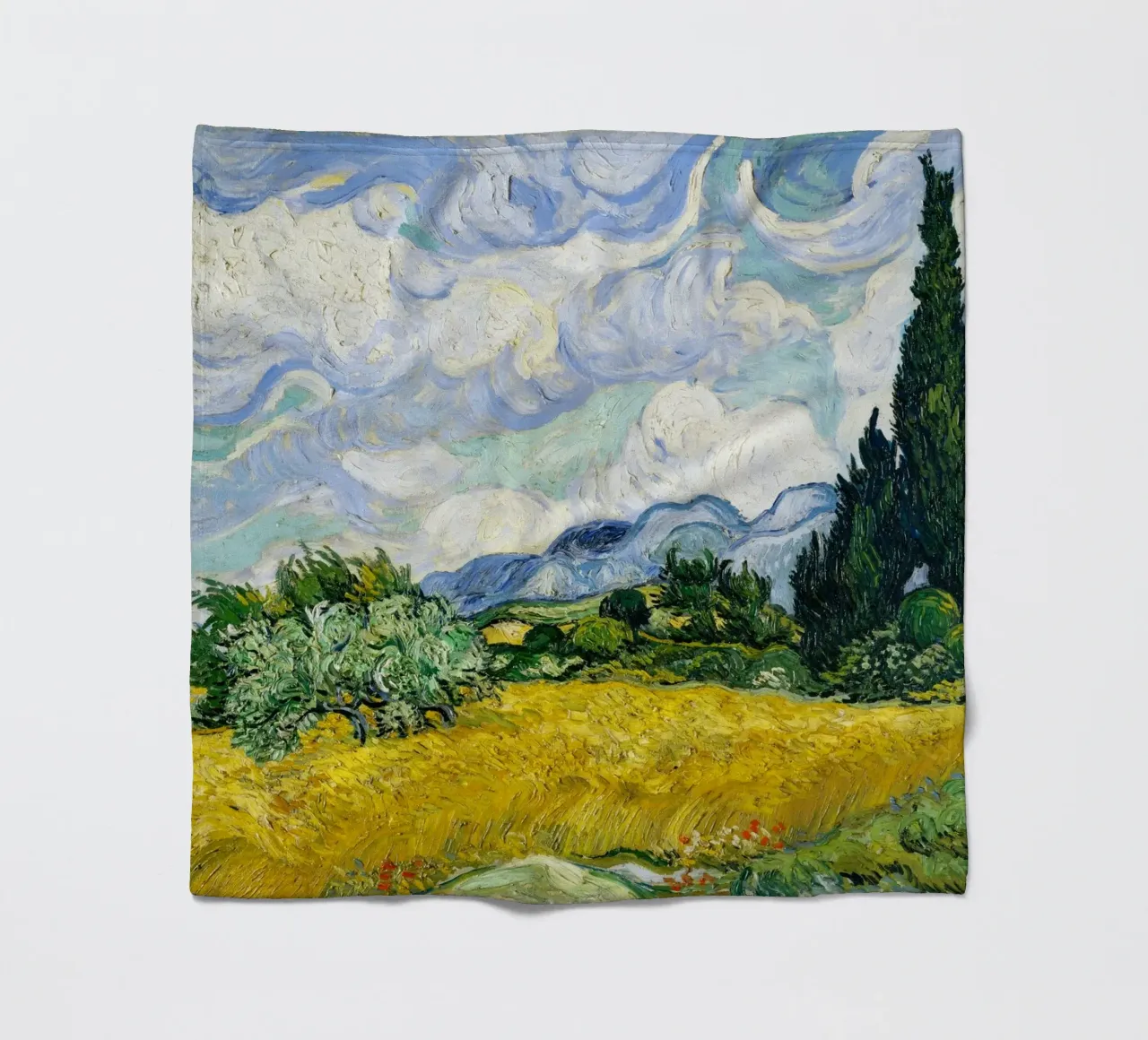 Vincent Van Gogh's Wheat Field with Cypresses (1889). coperta in pile da Venus Art