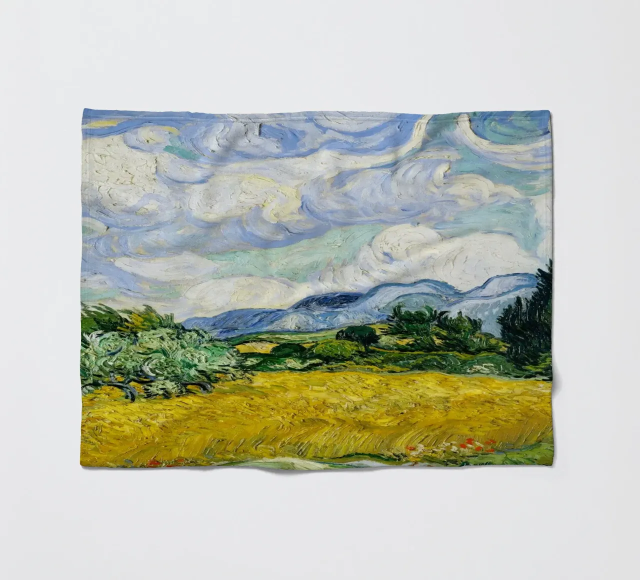 Vincent Van Gogh's Wheat Field with Cypresses (1889). coperta in pile da Venus Art