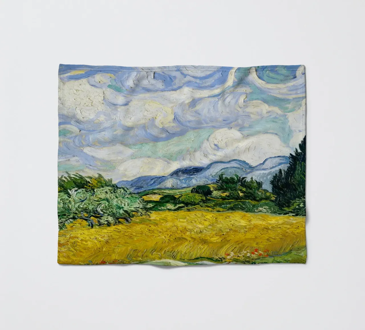 Vincent Van Gogh's Wheat Field with Cypresses (1889). coperta in pile da Venus Art