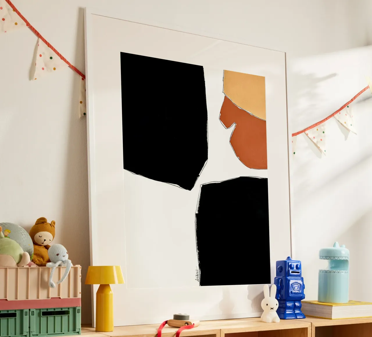 abstract happy color fields no2 poster con telaio in legno da Andrea Reichhart Art